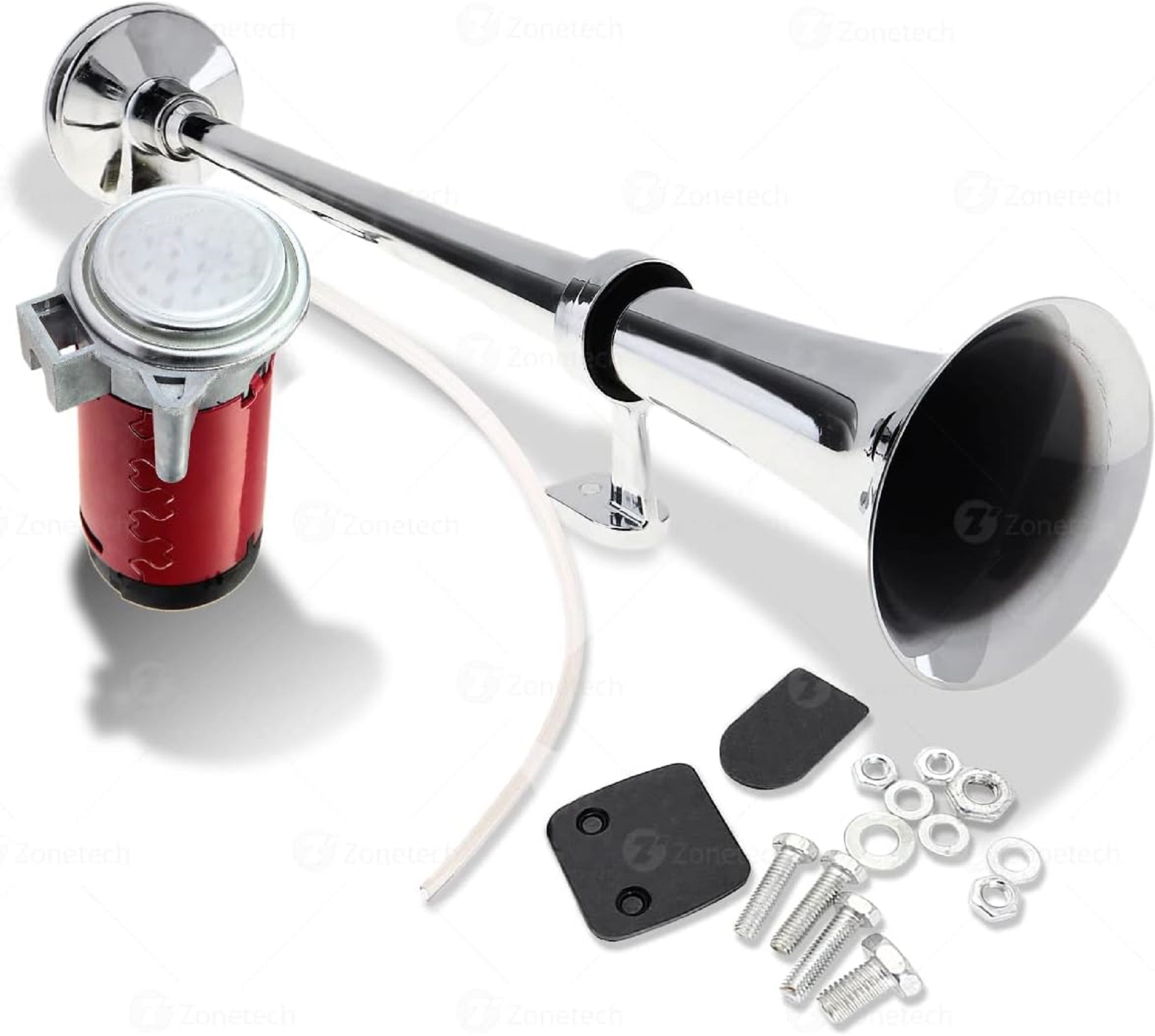 ZoneTech12V Single Trumpet Chrome Air Horn 150DB Compressor