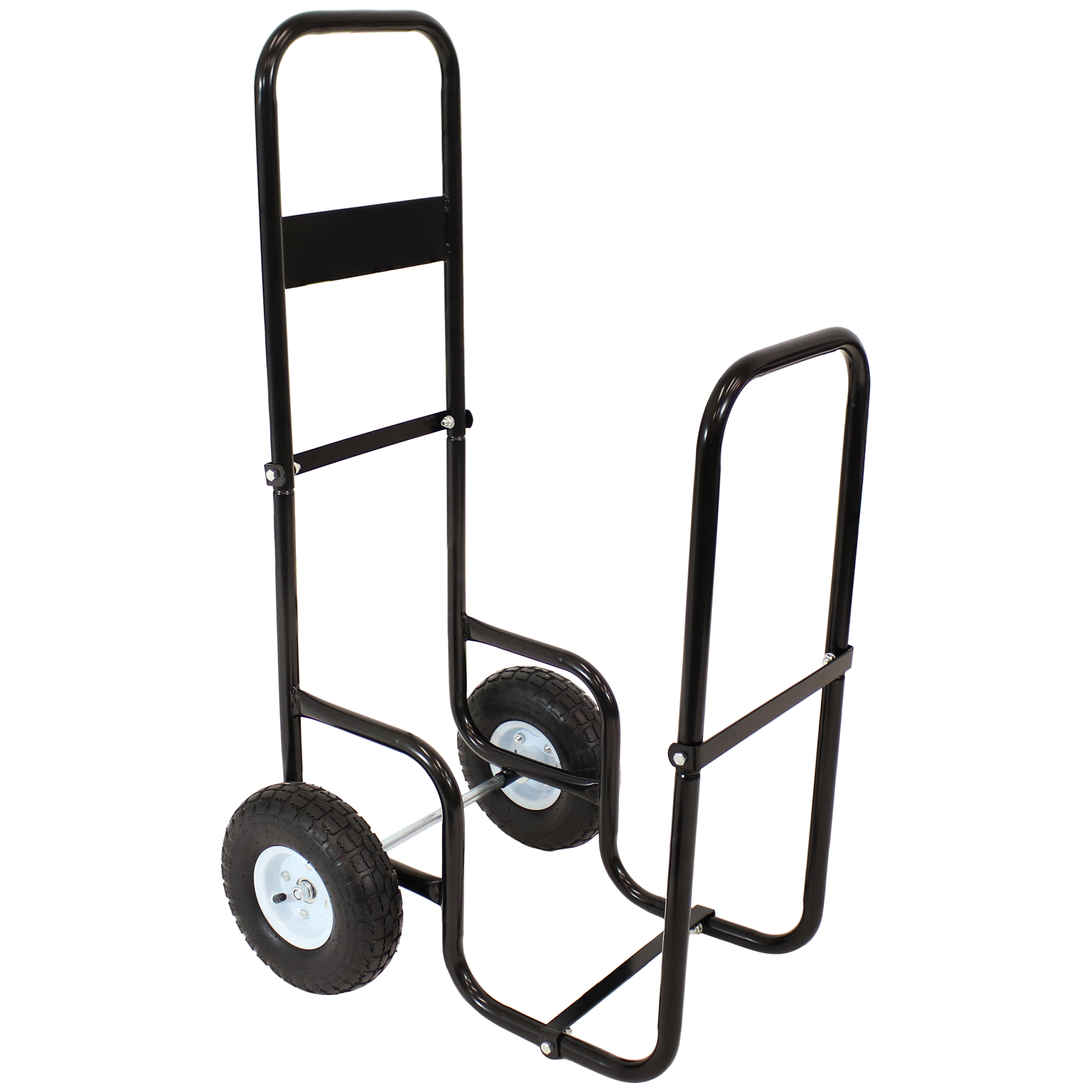 Steel Log Cart Carrier and Storage Rack with Wheels