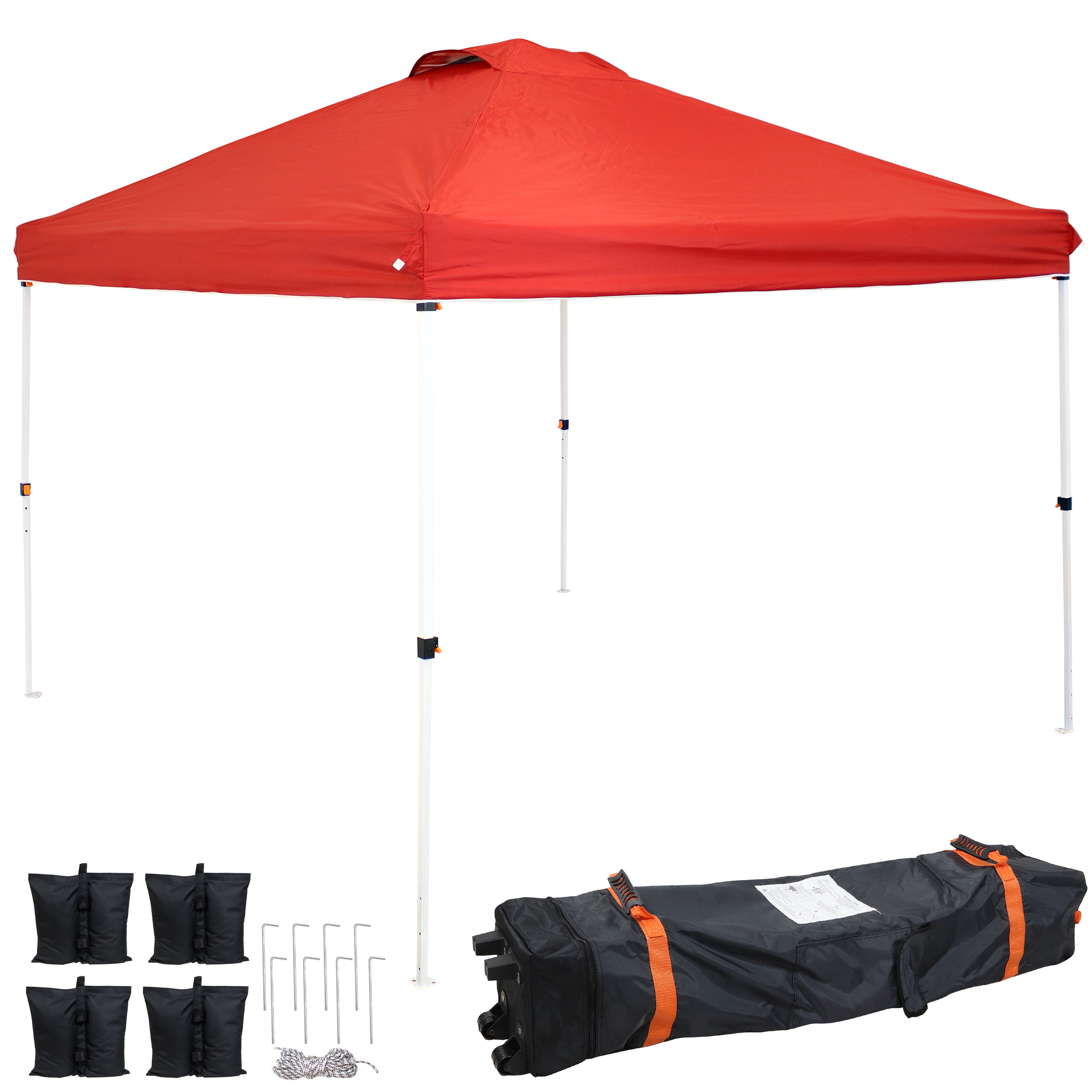 Premium Pop-Up Canopy with Sandbags - 12 ft x 12 ft - Red