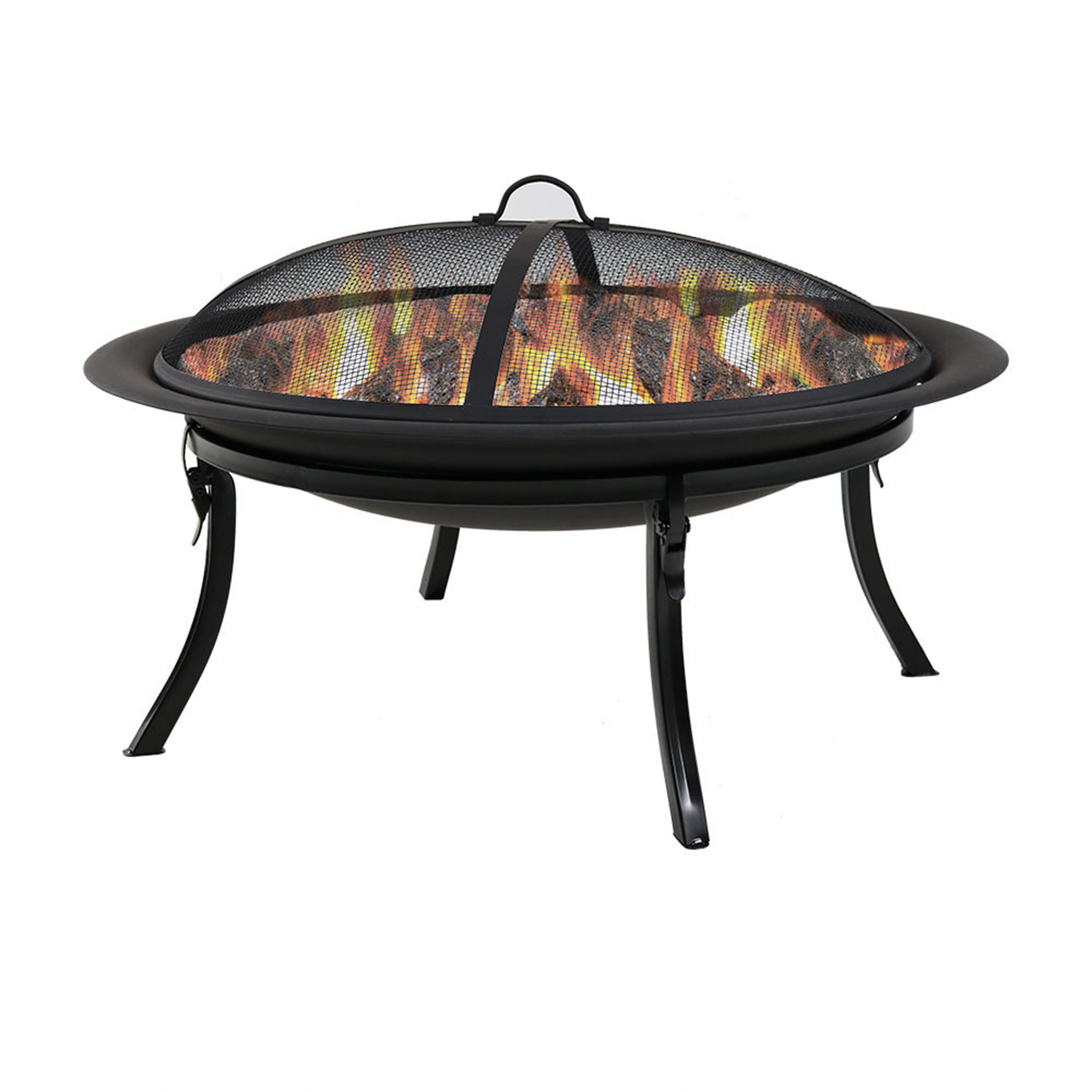 29 in Fire Pit Bowl with Folding Stand, Case, and Screen