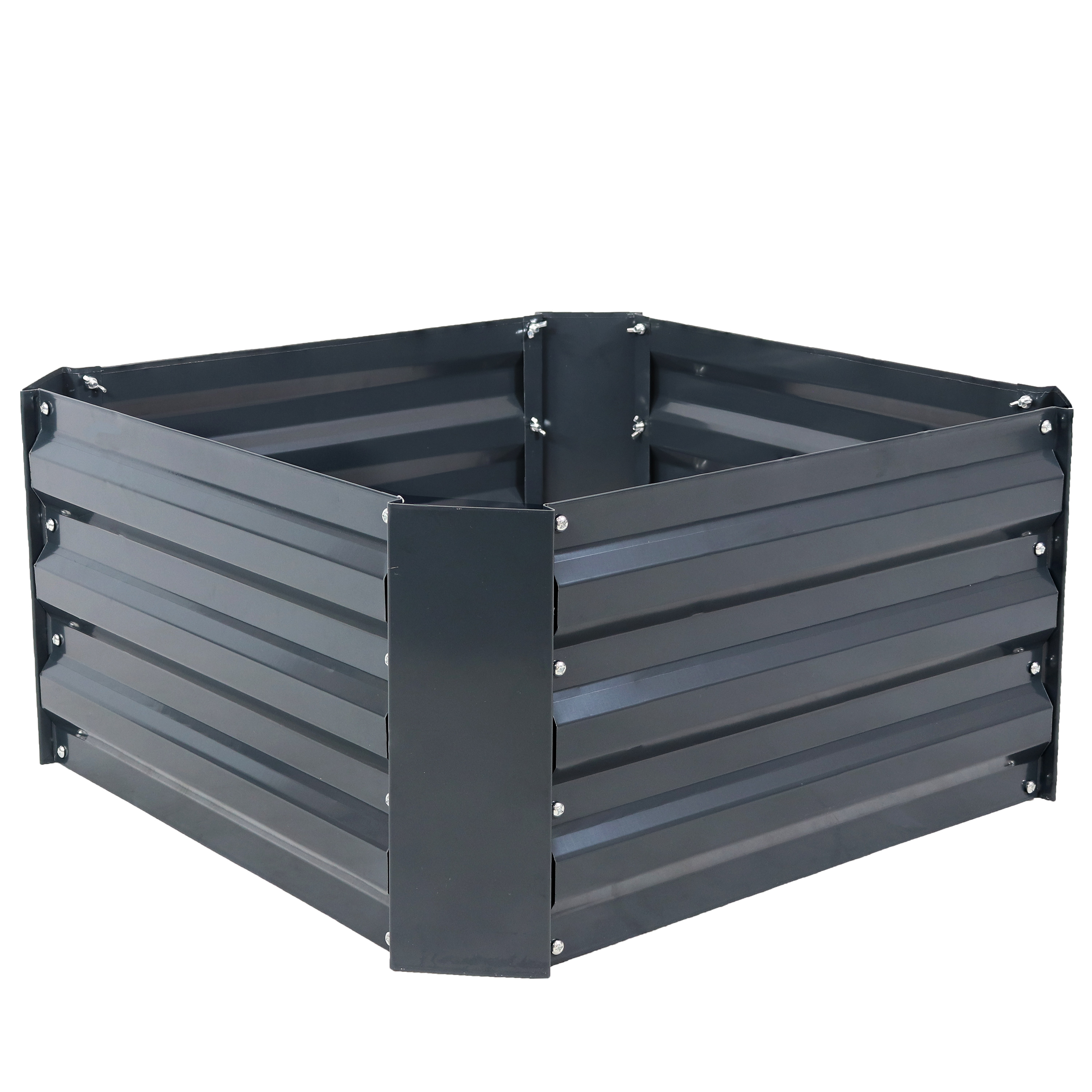 Steel Square Raised Garden Bed - 24 in - Dark Gray