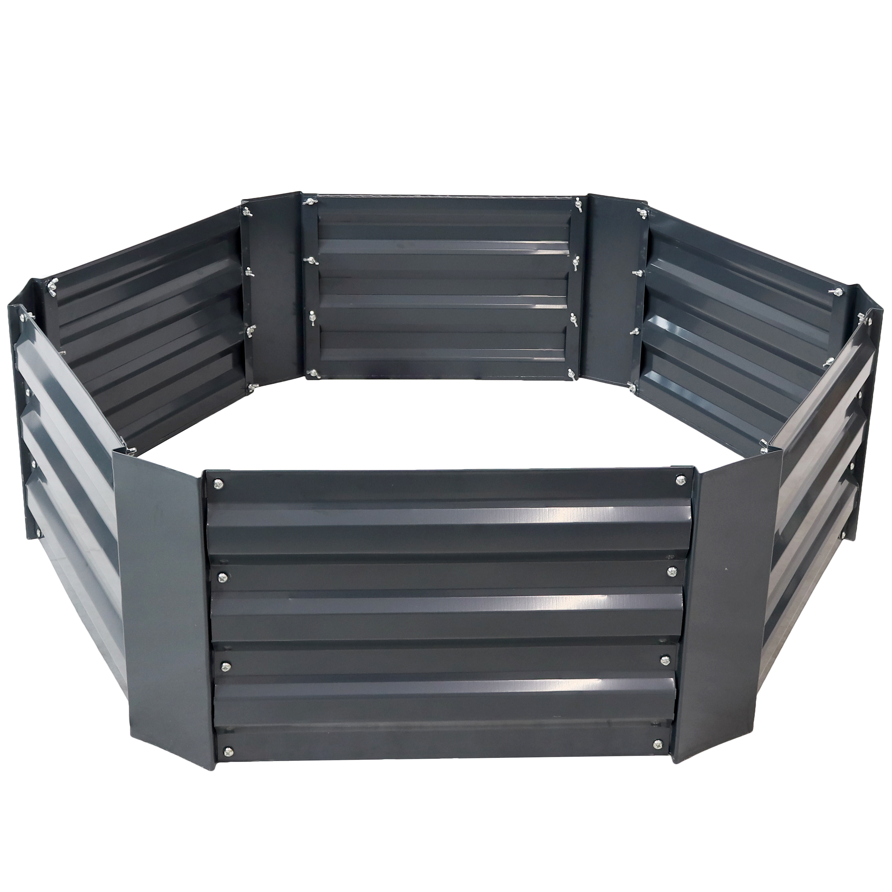 Steel Hexagon Raised Garden Bed - 40 in - Dark Gray