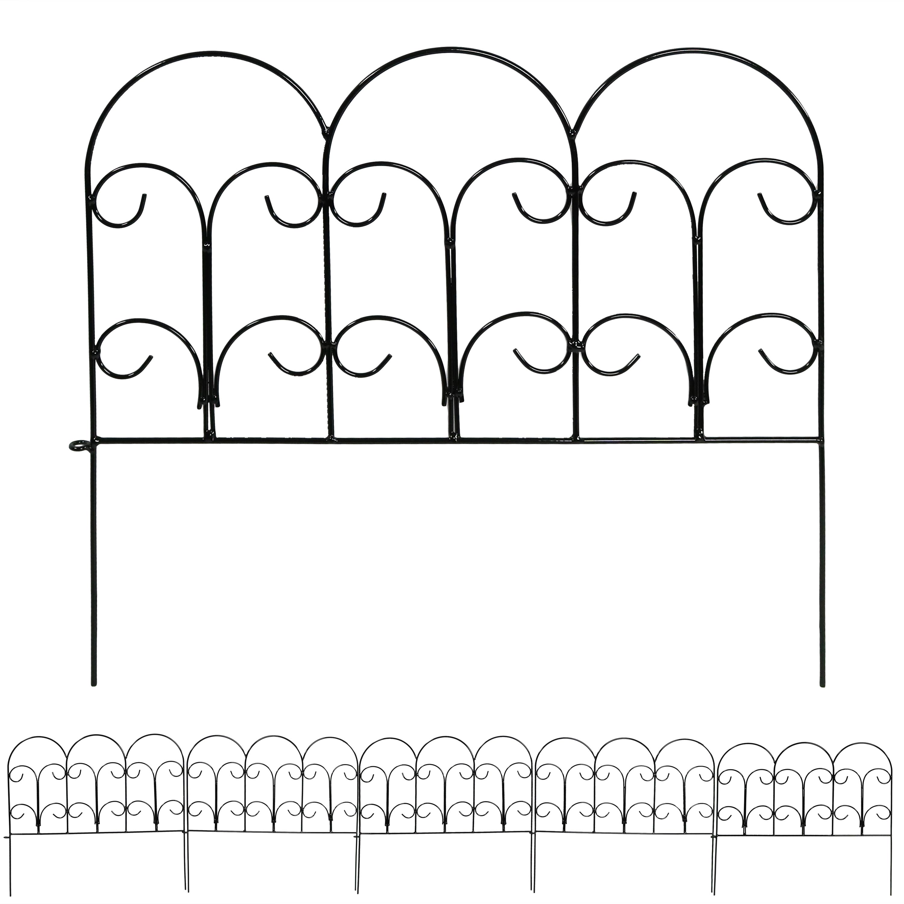 5-Piece Victorian Iron Garden Border Fencing - 7.5 ft