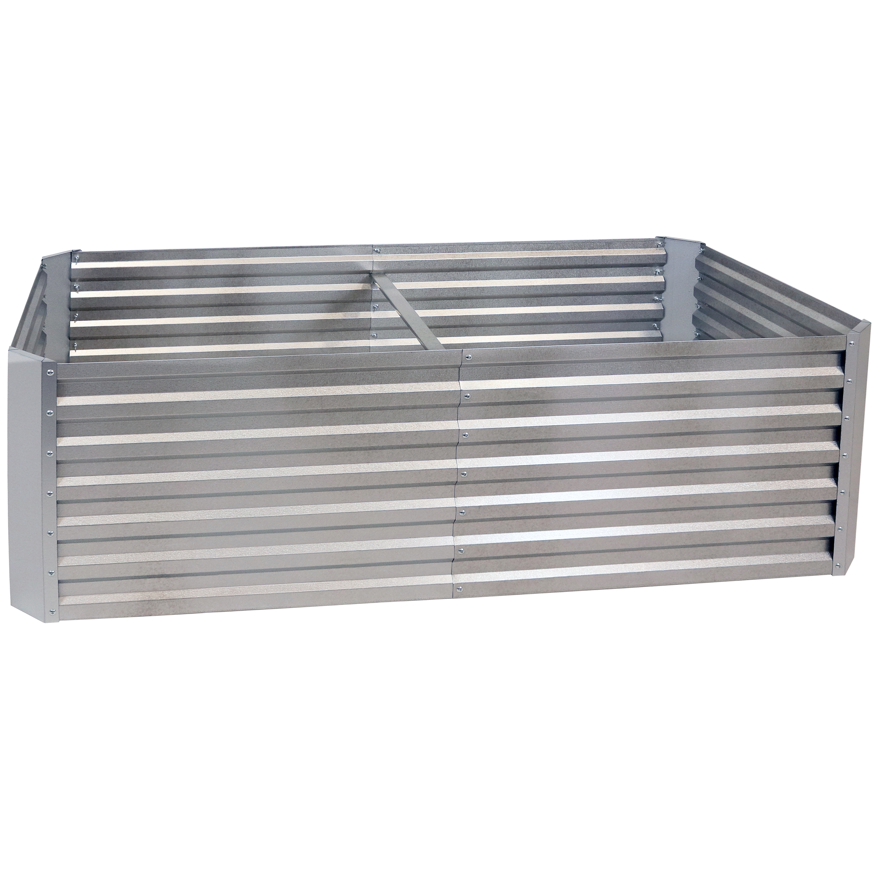 Galvalume Steel Rectangle Raised Garden Bed - Silver - 71 in