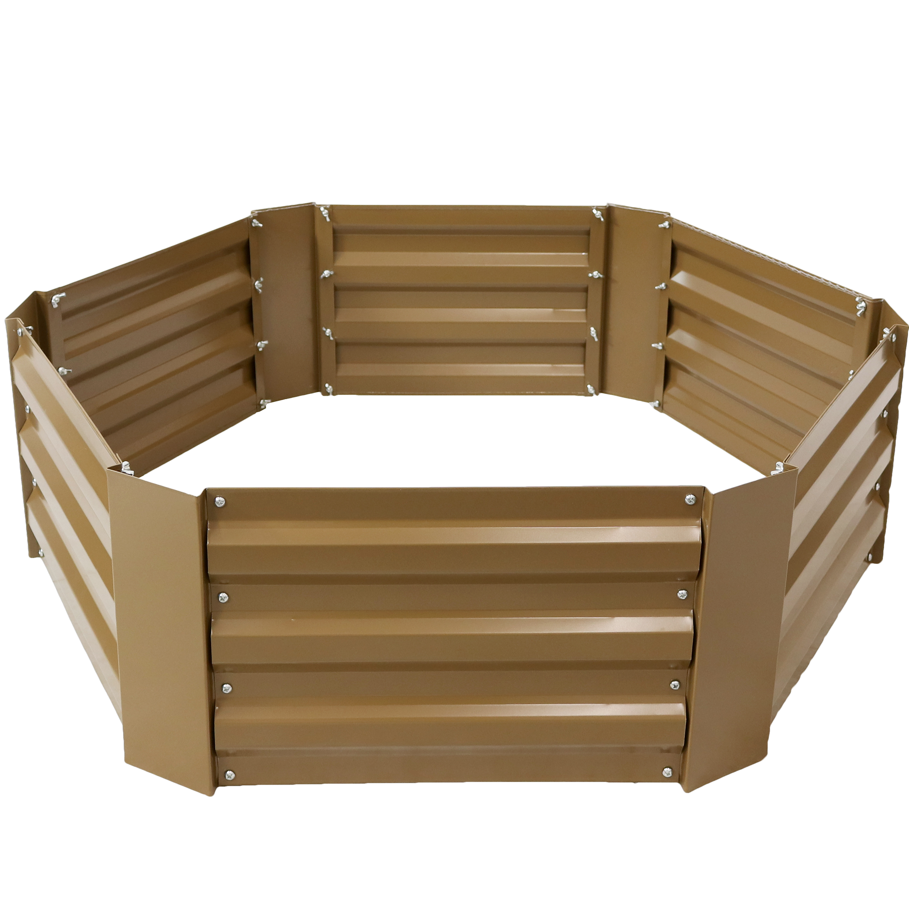 Steel Hexagon Raised Garden Bed - 40 in - Brown