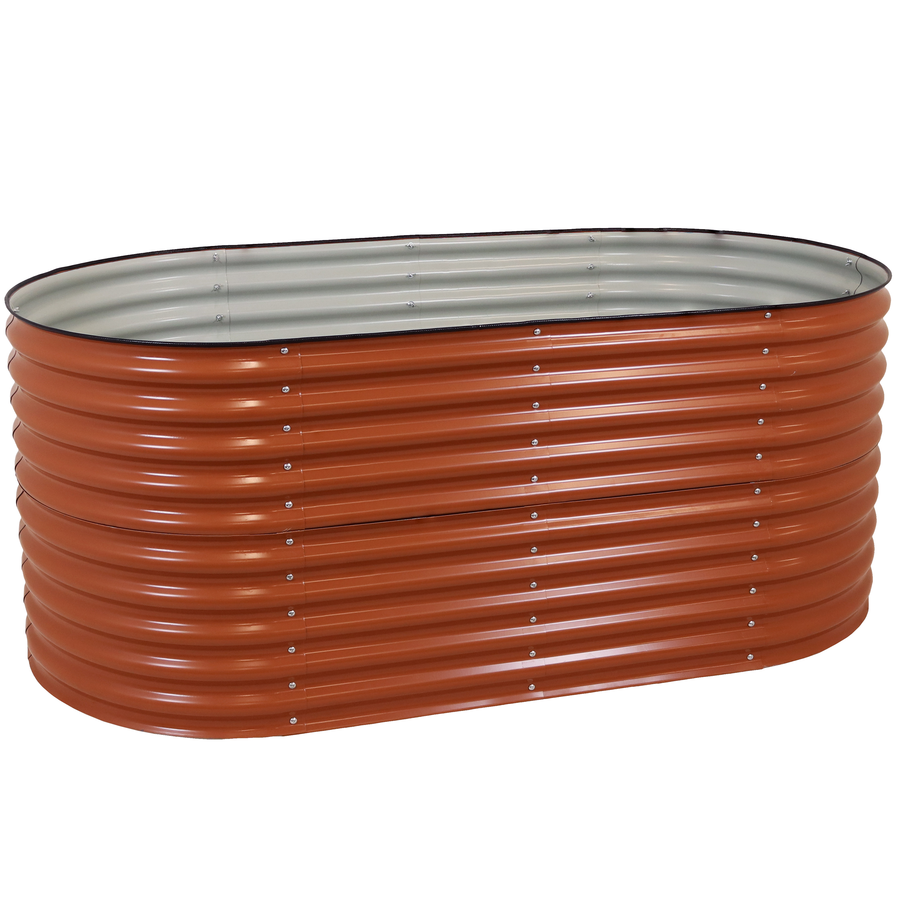 Steel Oval Raised Garden Bed - Brown - 79 in x 32 in