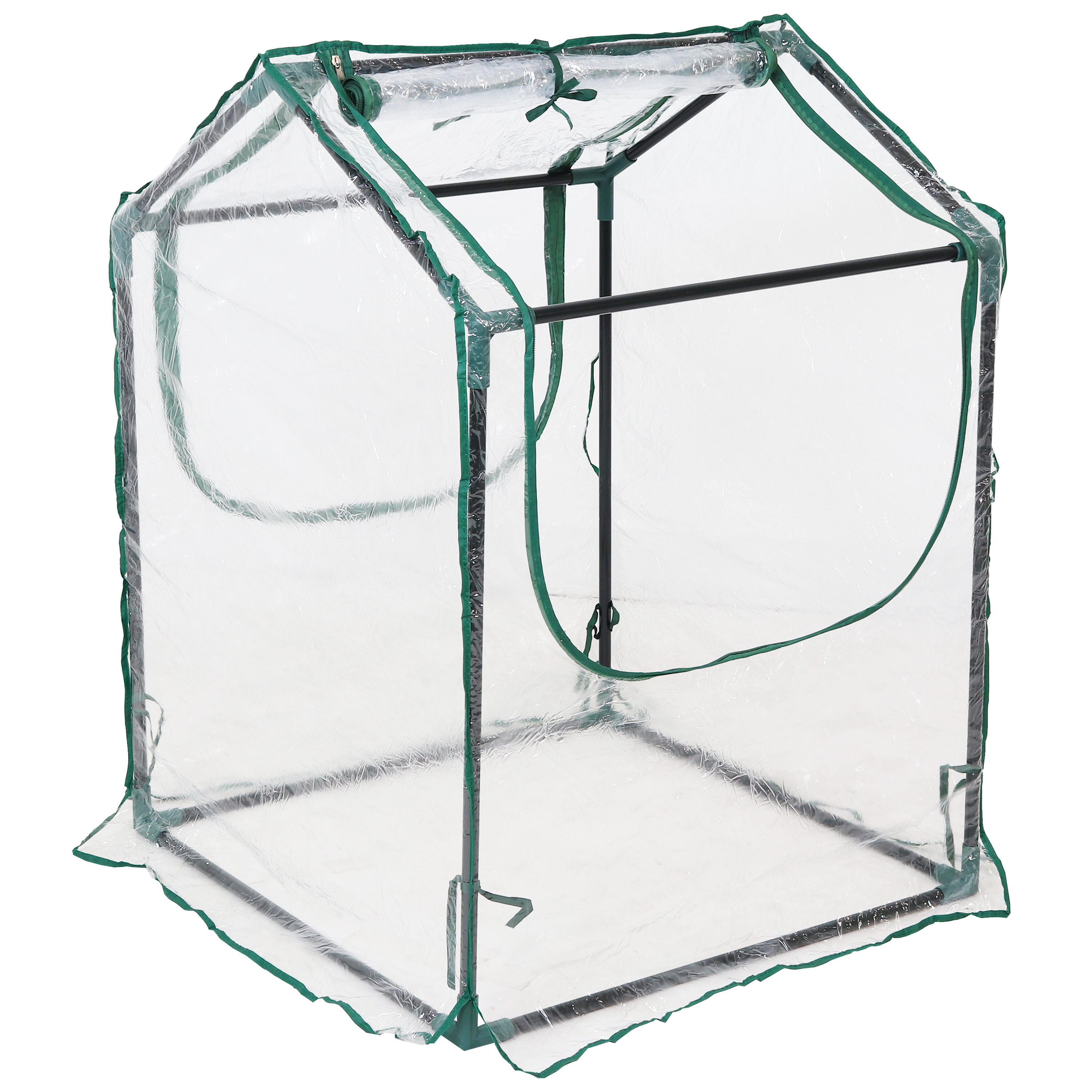 2 x 2 ft Steel Mini Greenhouse with 2 Doors - Clear