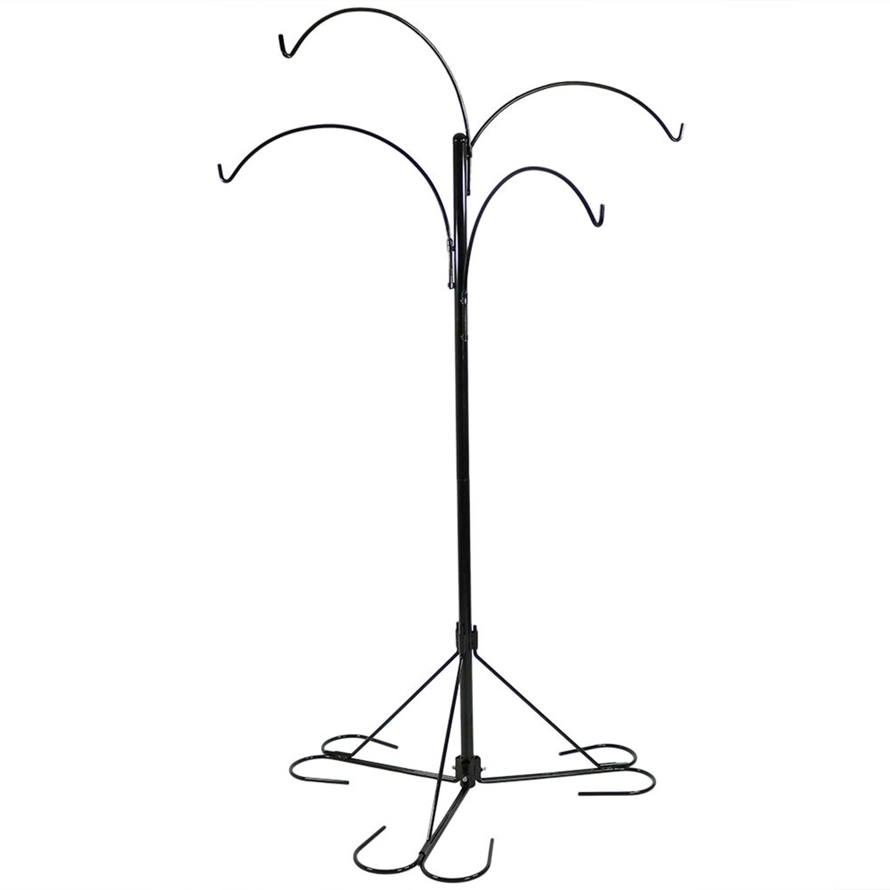 Steel Hanging Basket Stand with 4 Adjustable Arms - 84 in