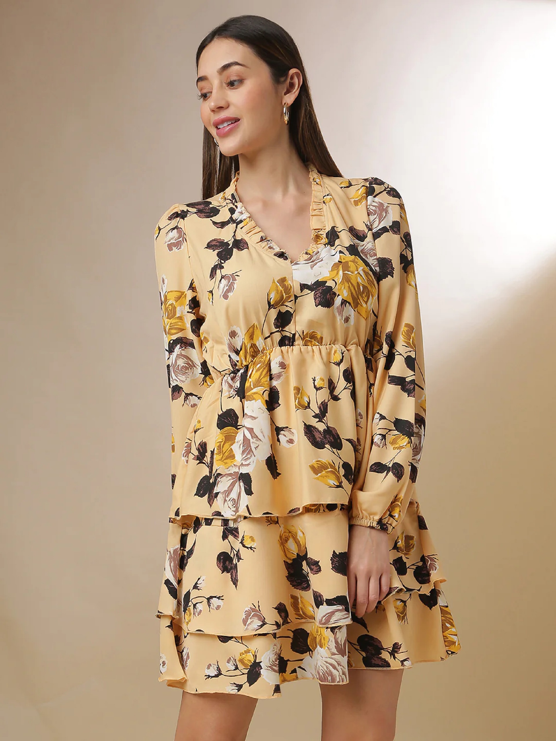 Campus Sutra Women Yellow Color Casual Dresses