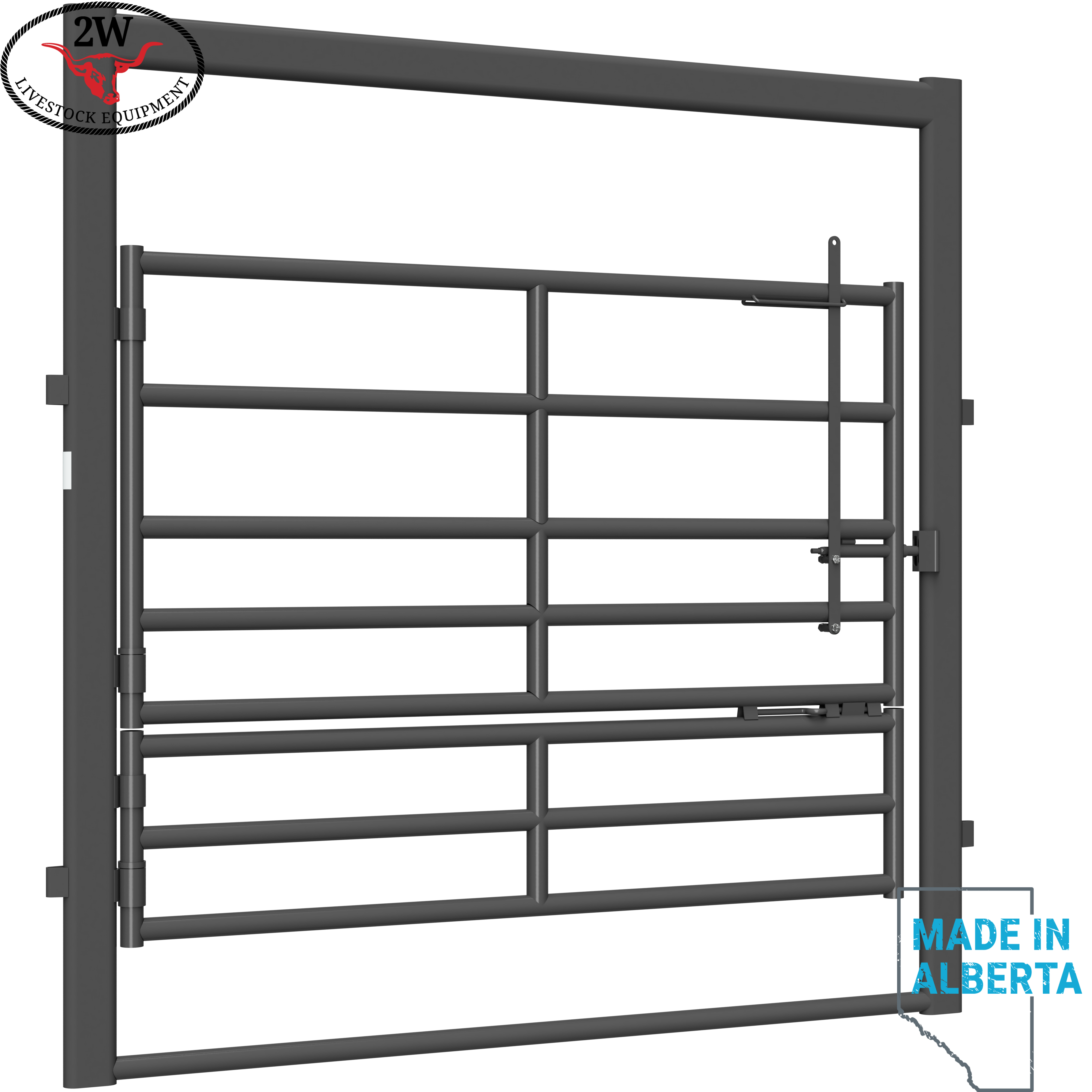 Corral Series Split High Pole Gate - Dark Grey