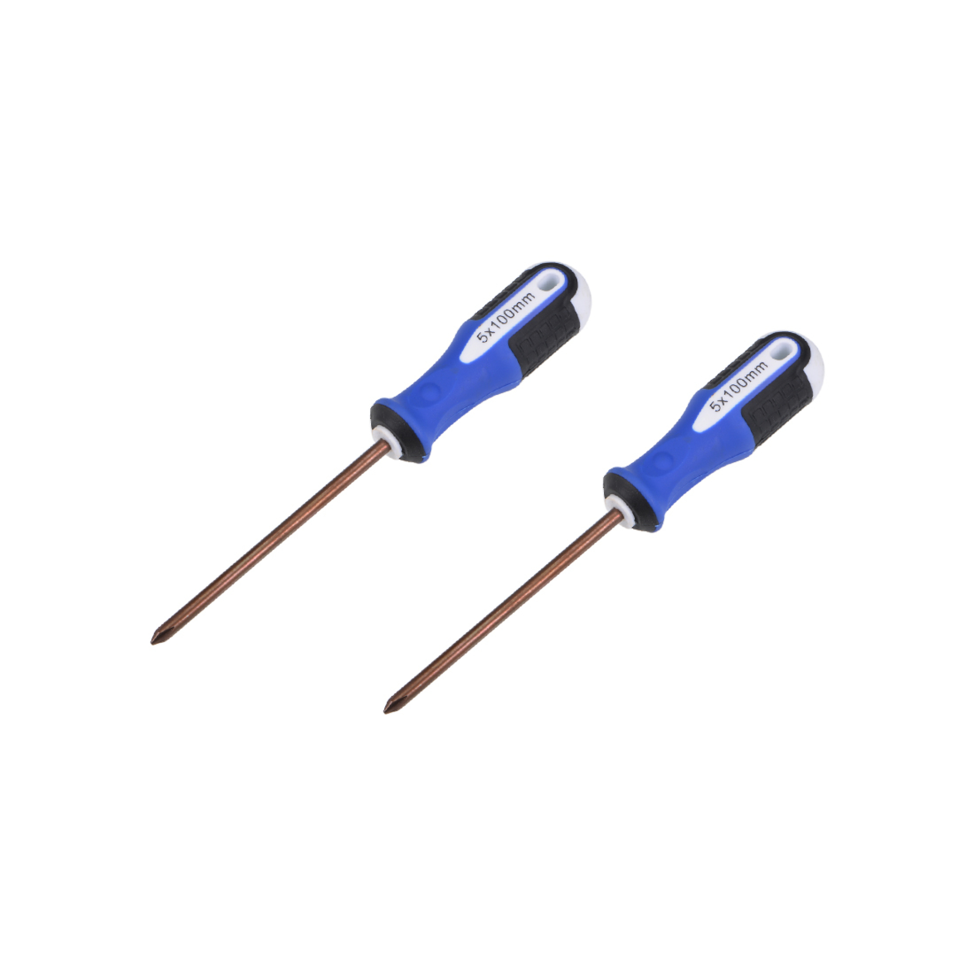 2Pcs 5mm Phillips PH2 Magnetic Screwdriver 4" Shaft Blue