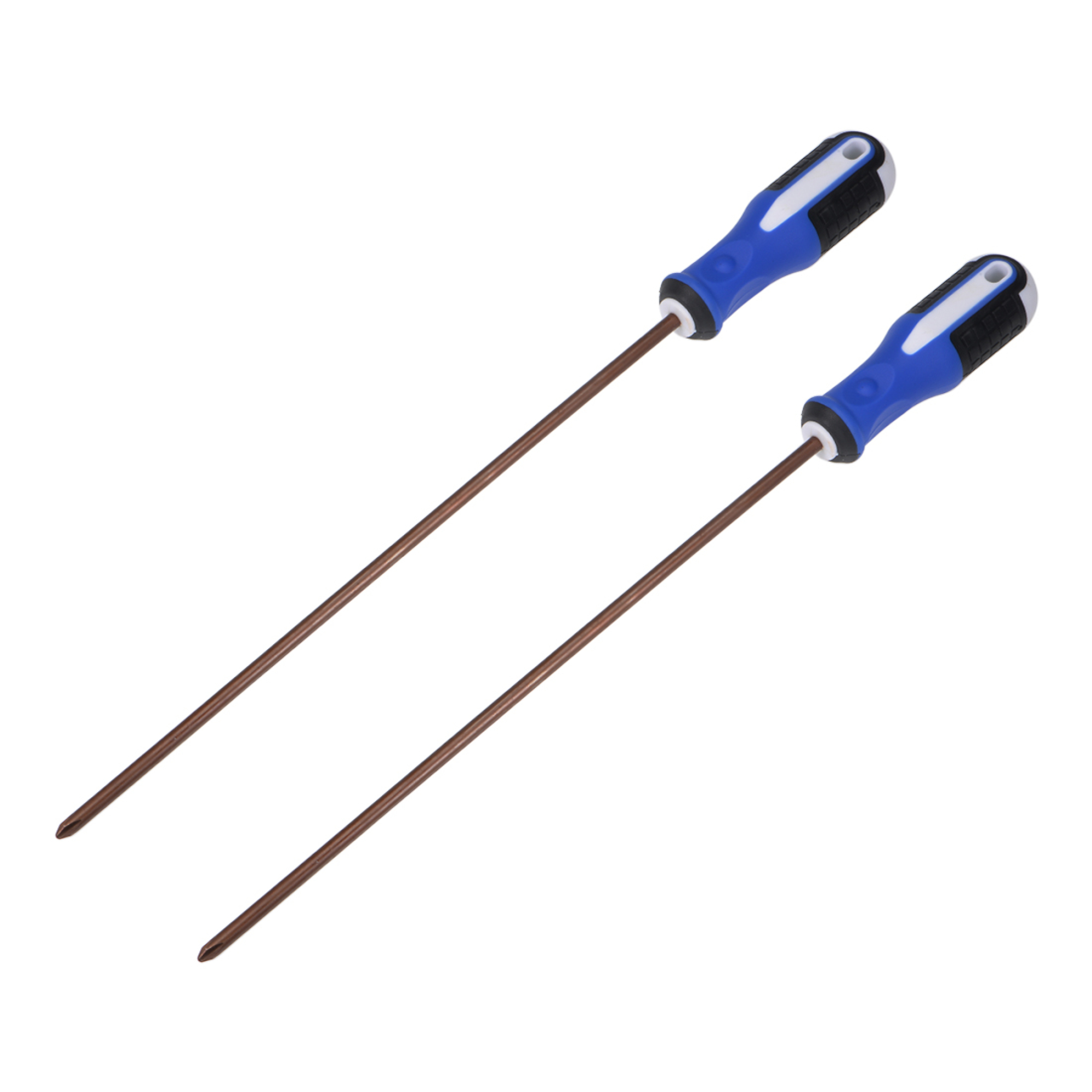 2Pcs 6mm Phillips PH2 Magnetic Screwdriver 11.8" Shaft Blue