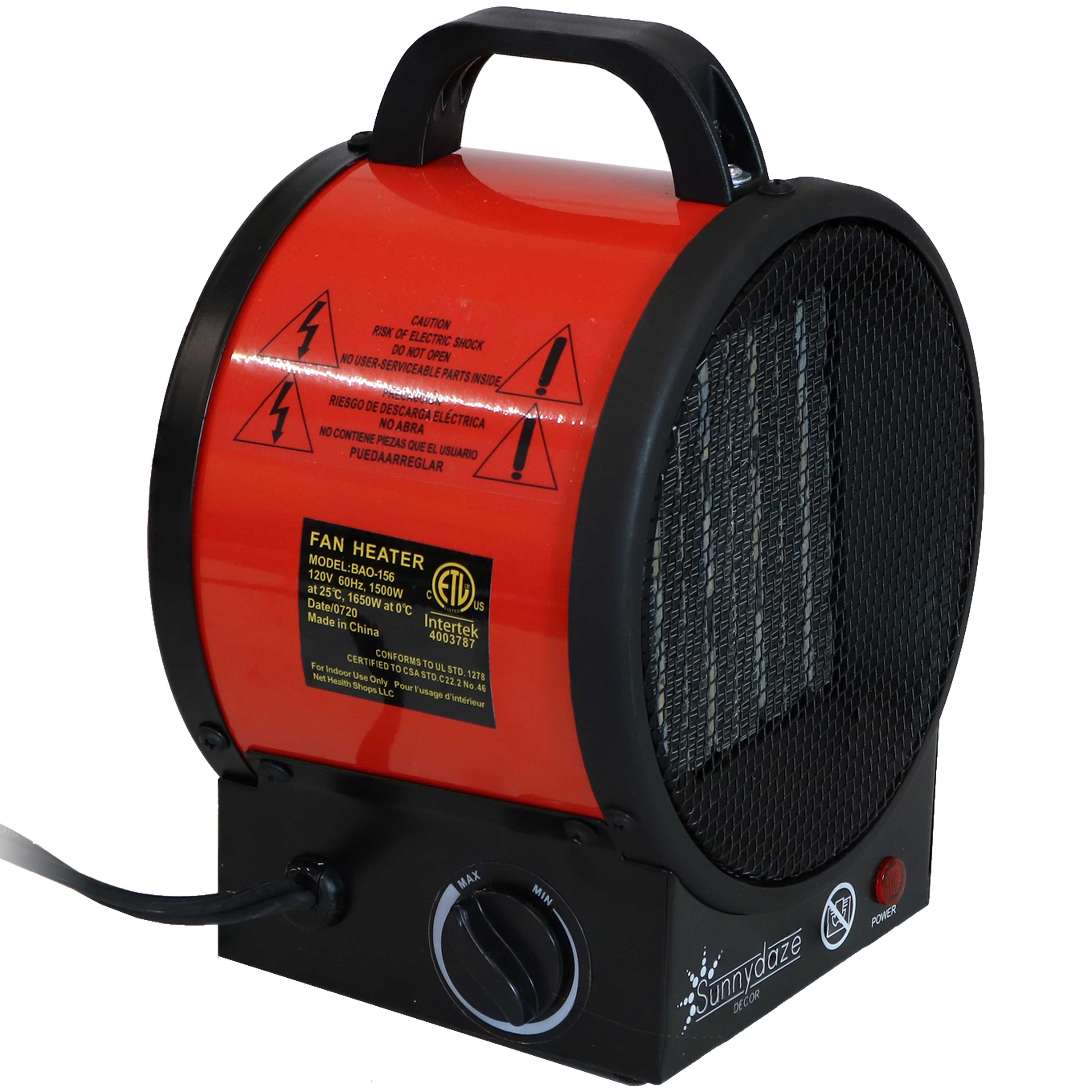 750W/1500W Ceramic Portable Electric Space Heater