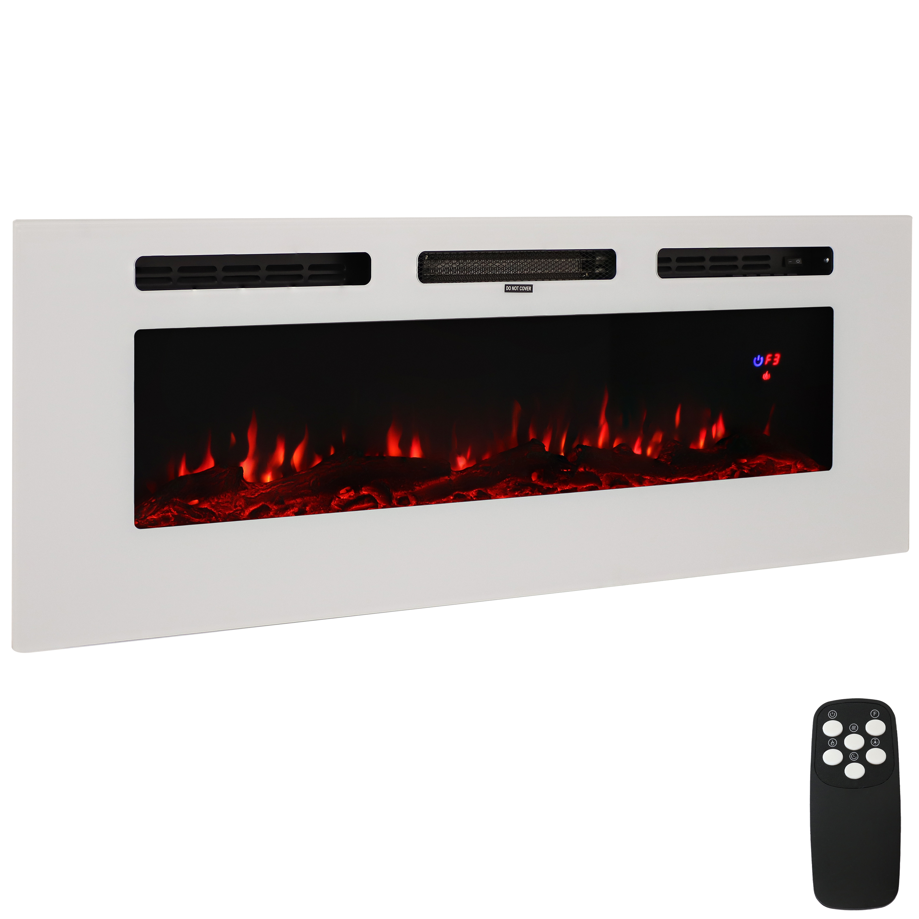 50 in Sophisticated Hearth Indoor Electric Fireplace - White