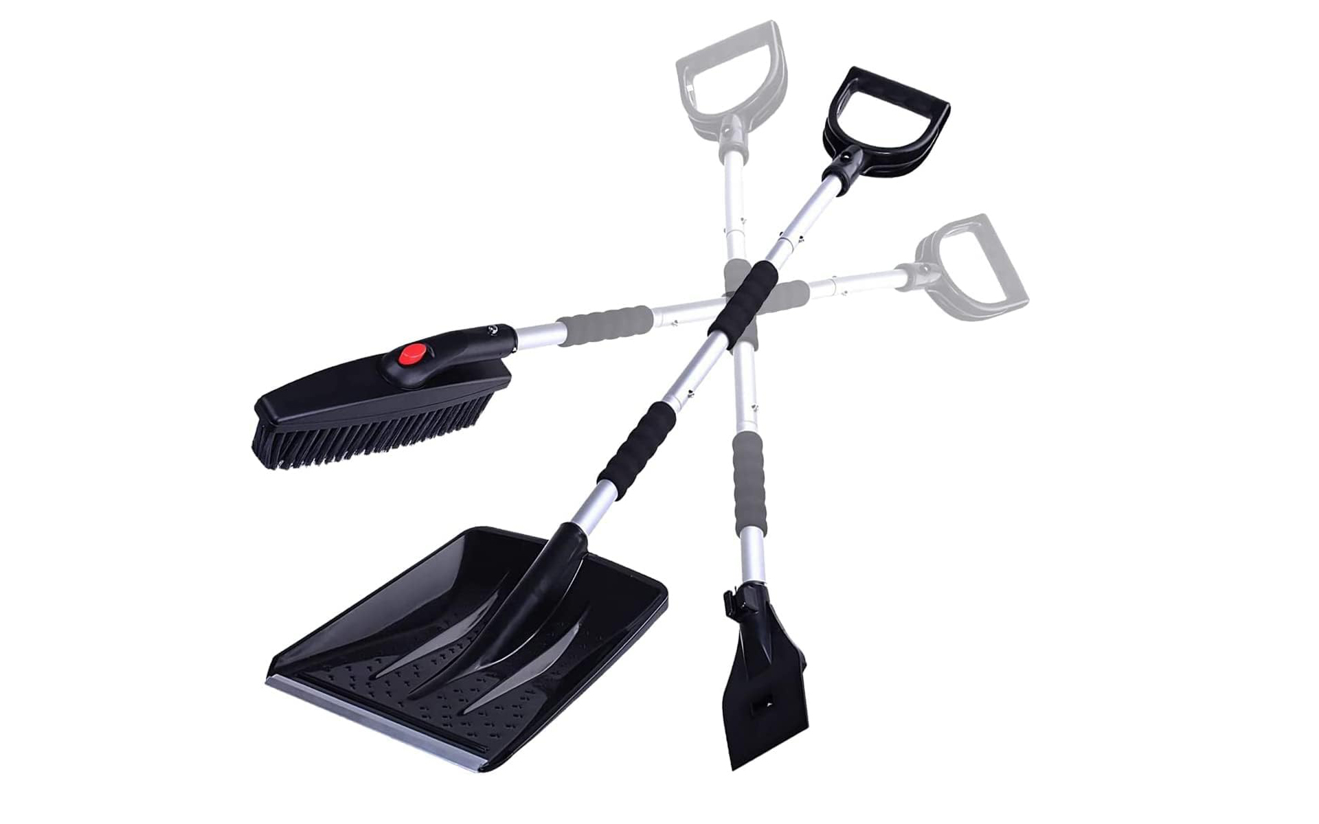 Zone Tech Snow Shovel Brush Kit 3-in-1 and Ice Scraper 