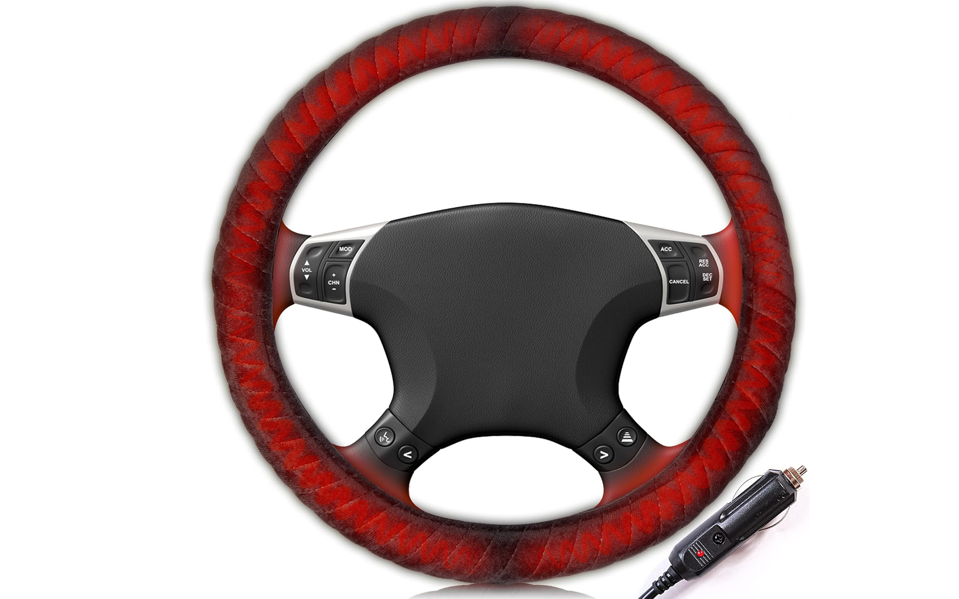 Zone Tech Car Steering Wheel 12V Heated Cover