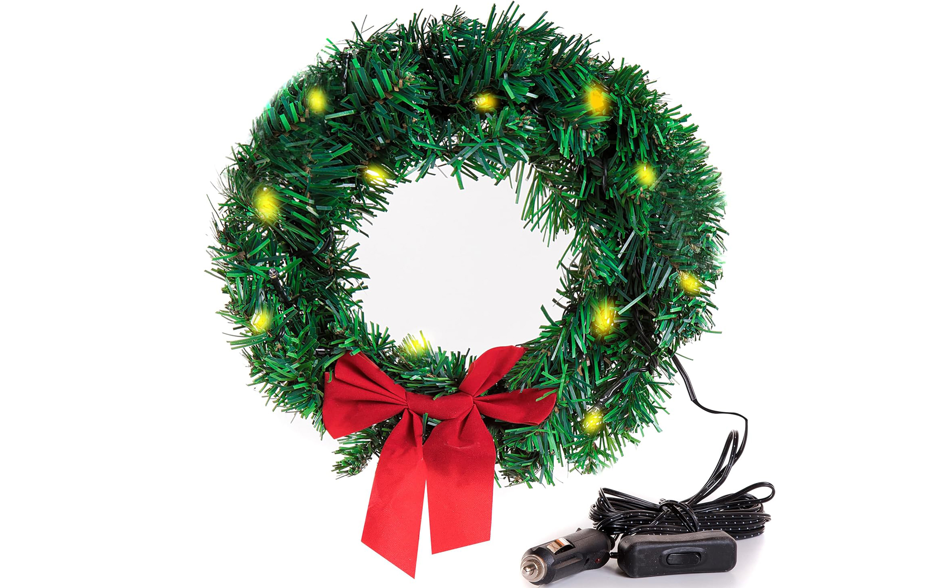 Zone Tech Car Wreath Decoration with Led Lights