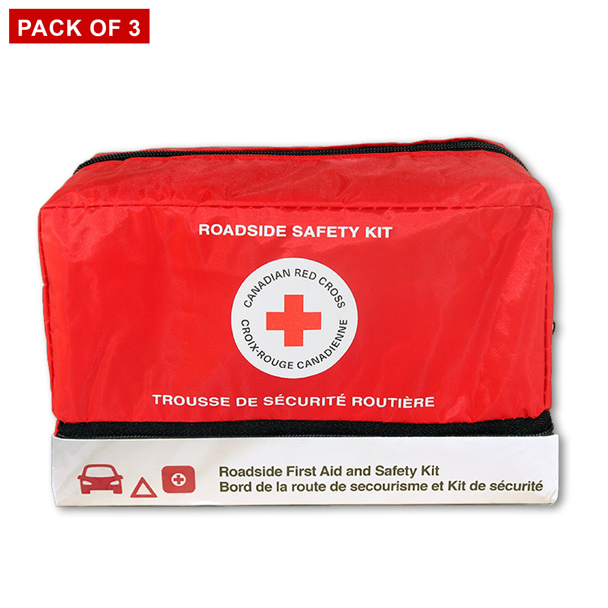 Roadside Safety And First Aid Kit, 99 Pc - Pack Of 3