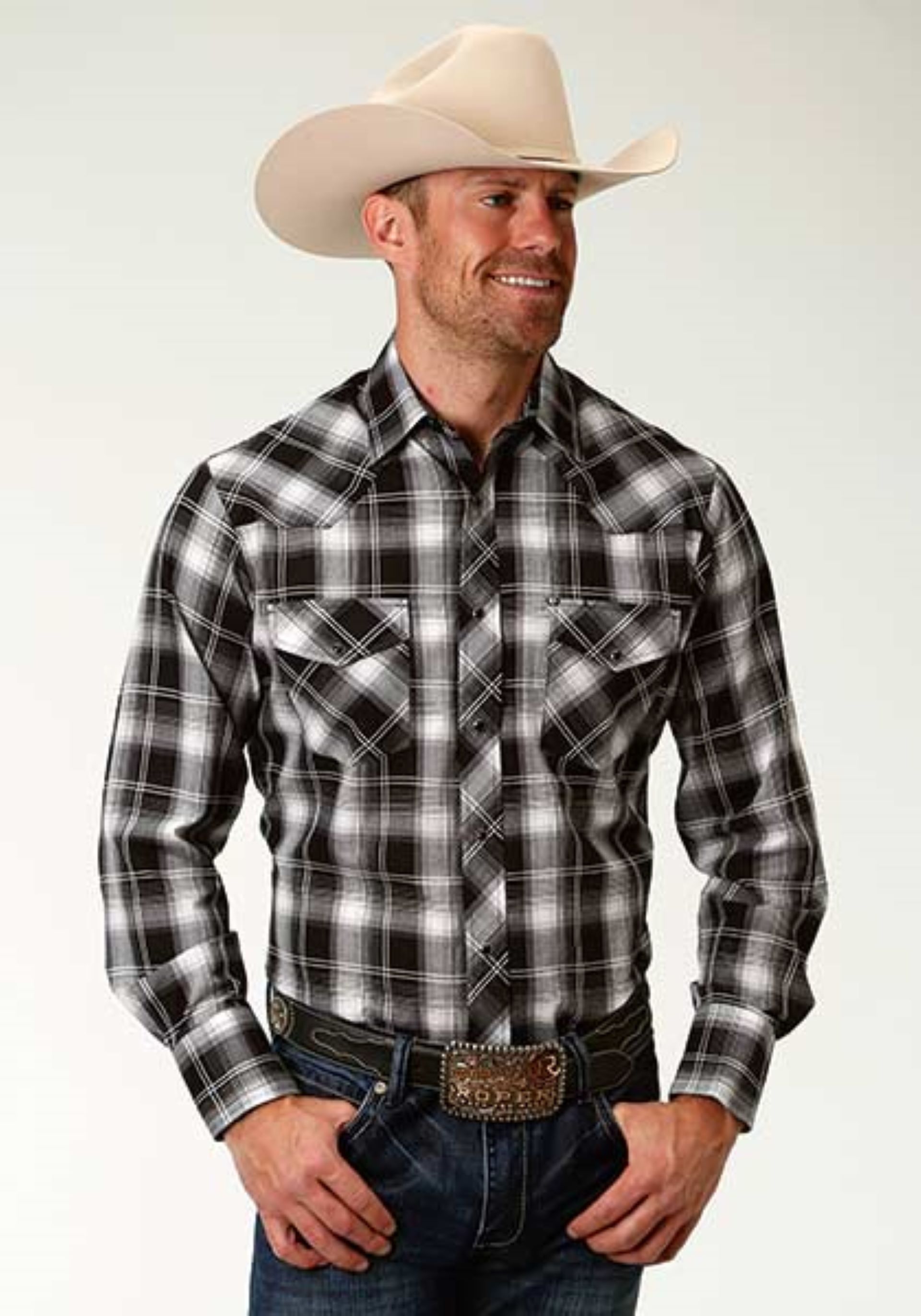 Mens long sleeve western shirt - 01-001-0199-0399 BL