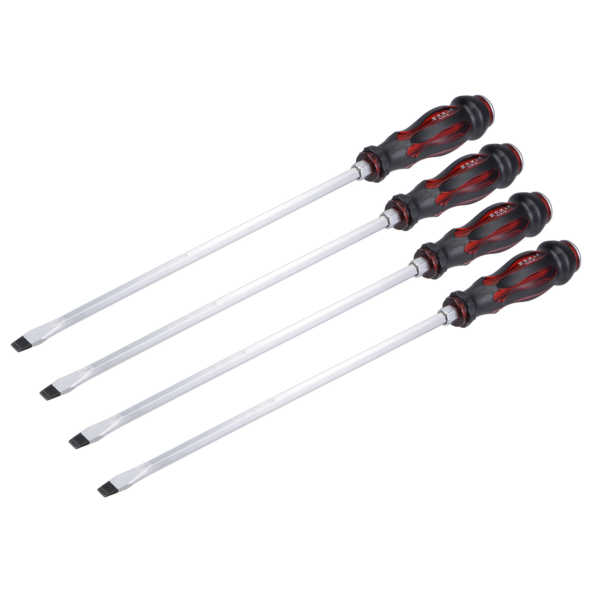 4pcs 8mm Slotted Magnetic Impact Screwdriver 12" Hex Shaft