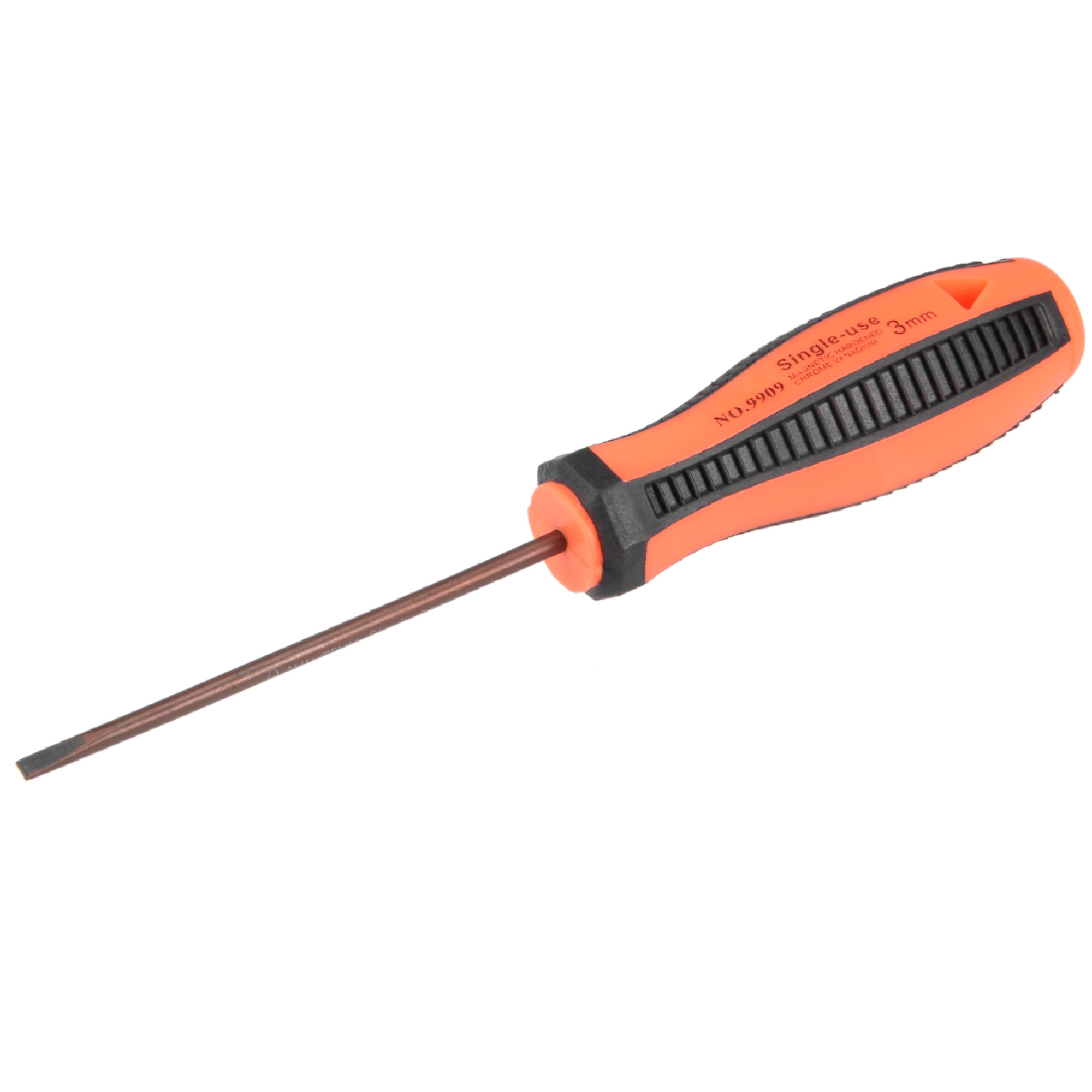 3mm Slotted Magnetic Screwdriver 3" Round Shaft Comfort Grip