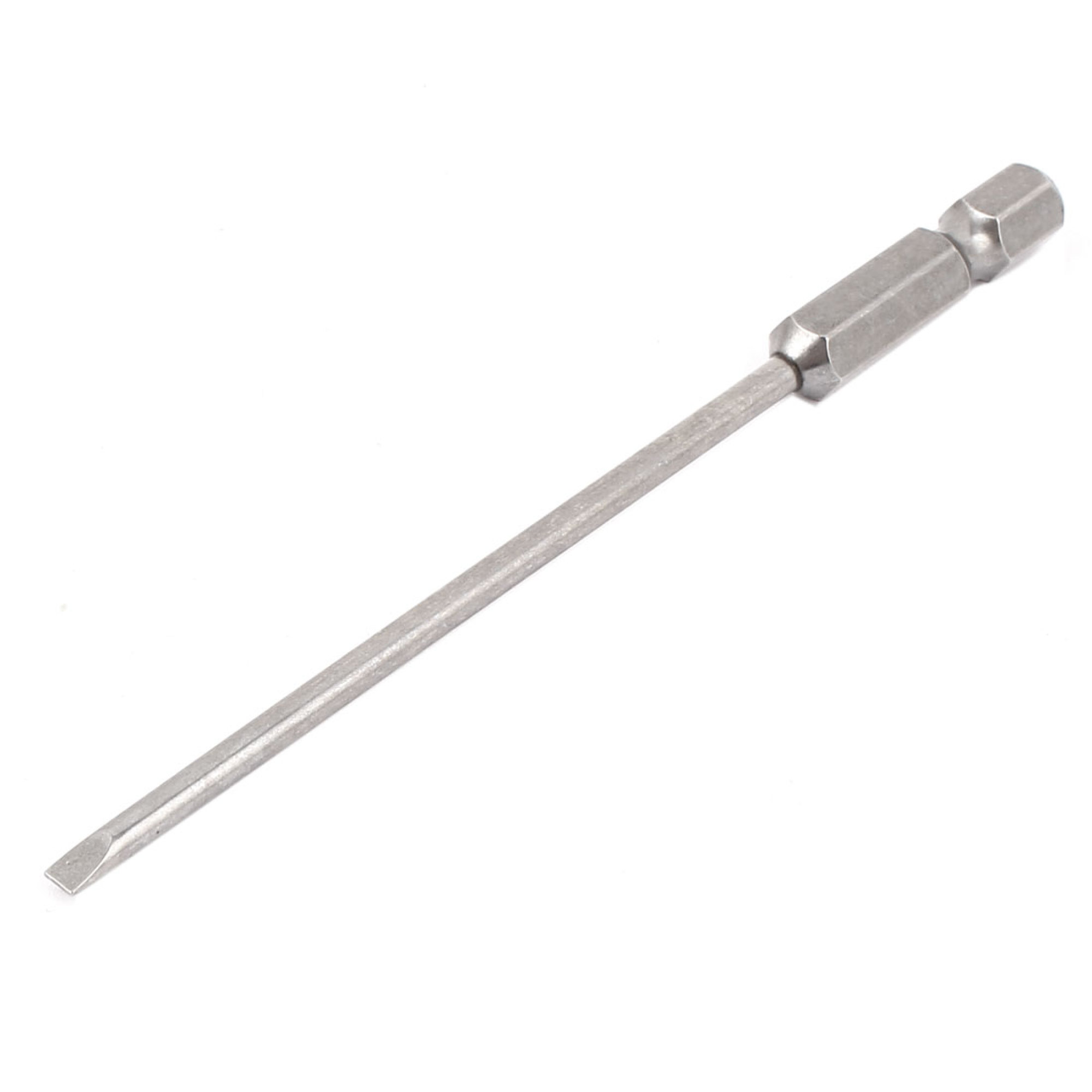 Flat Tip Magnetic Slotted Screwdriver Bit Gray 100mm Long