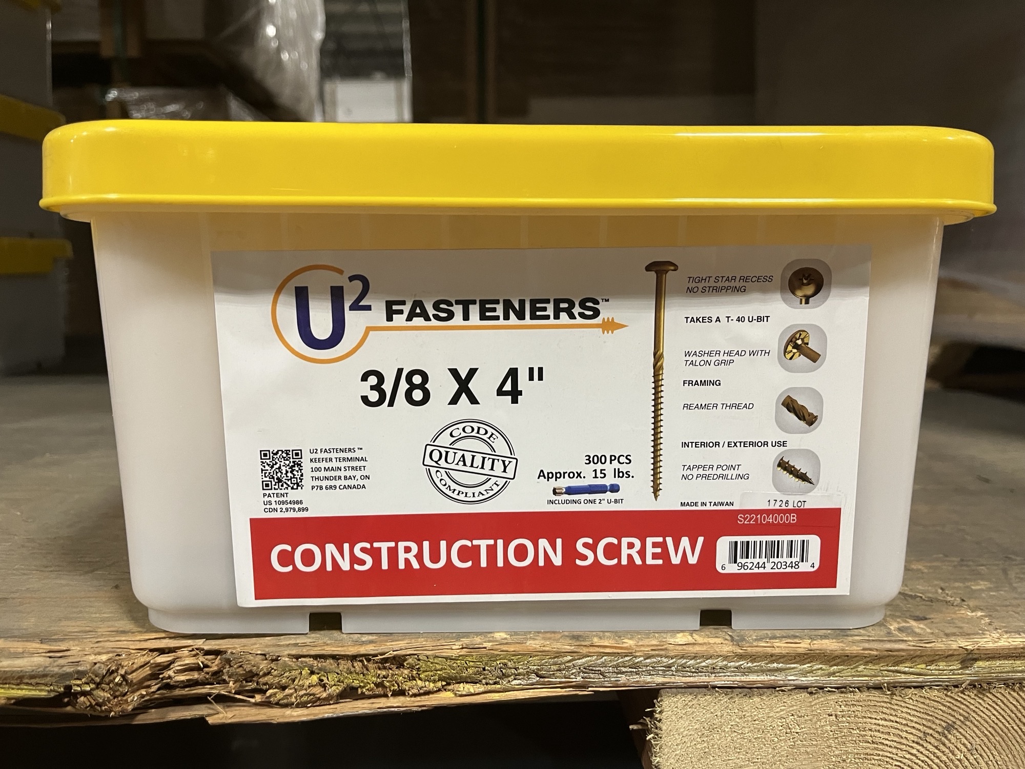 3/8" x 4" Construction Screw - Box of 300