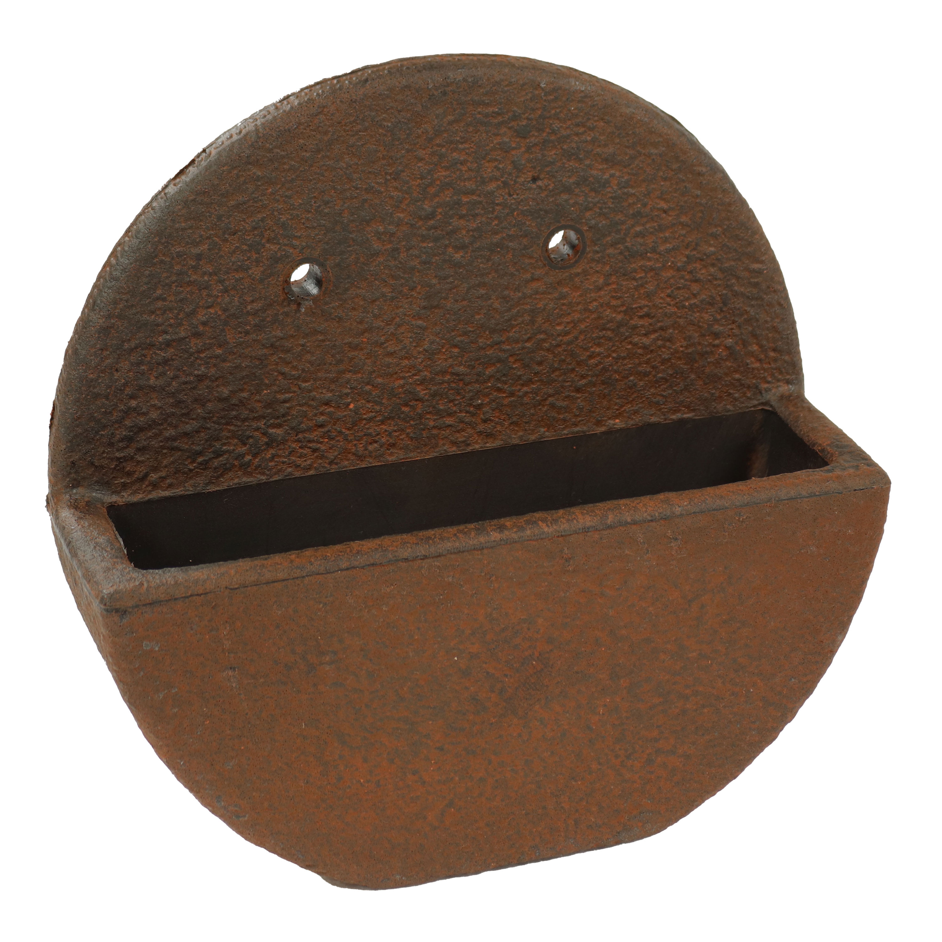 12 in Round Wall-Mounted Outdoor Planter - Dark Brown
