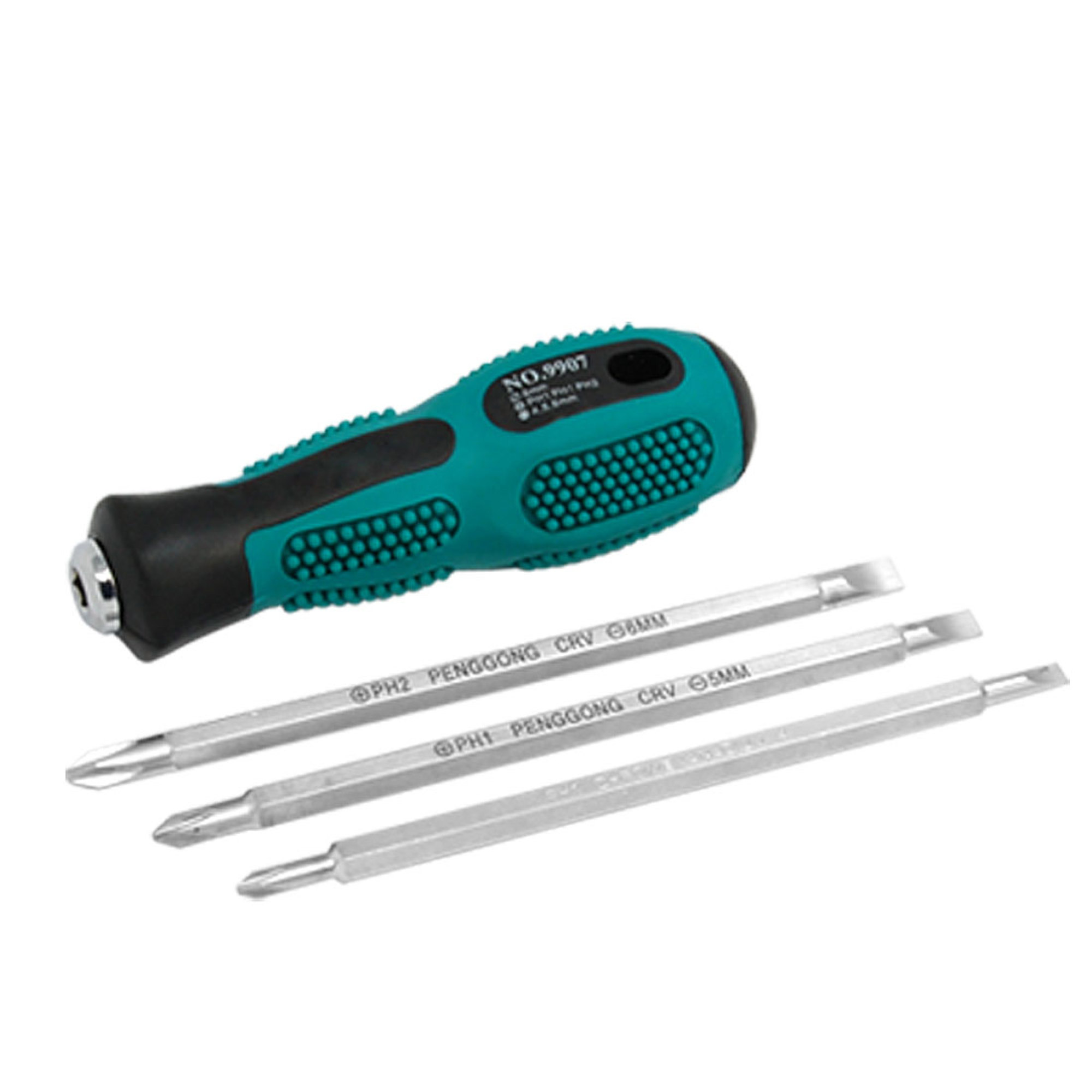 Reversible 2 Way Phillips Slotted Screwdriver Set