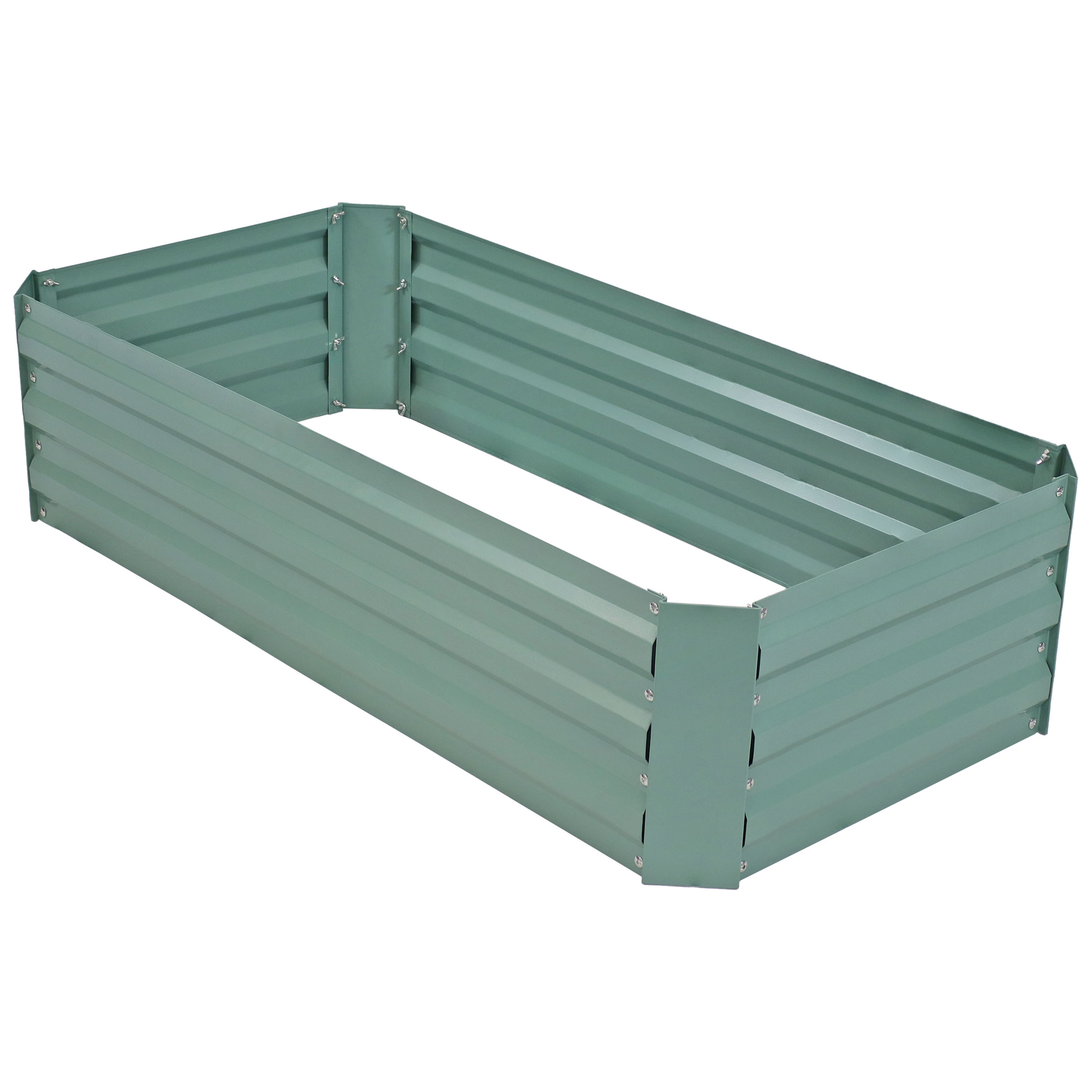 Rectangle Steel Raised Planter Bed - 4 x 2 ft - Green
