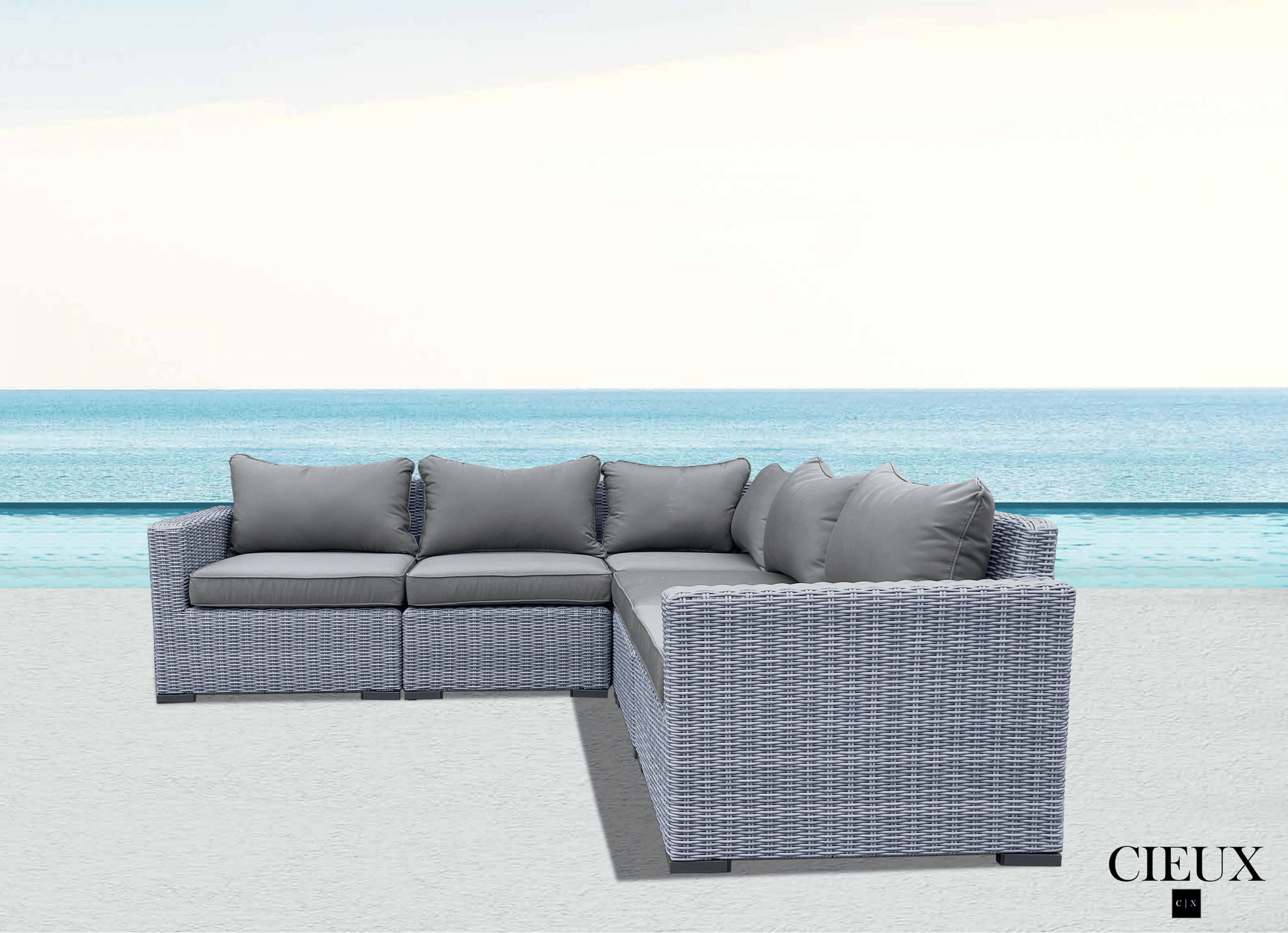 Cannes Outdoor Patio Wicker Modular Sectional Sofa