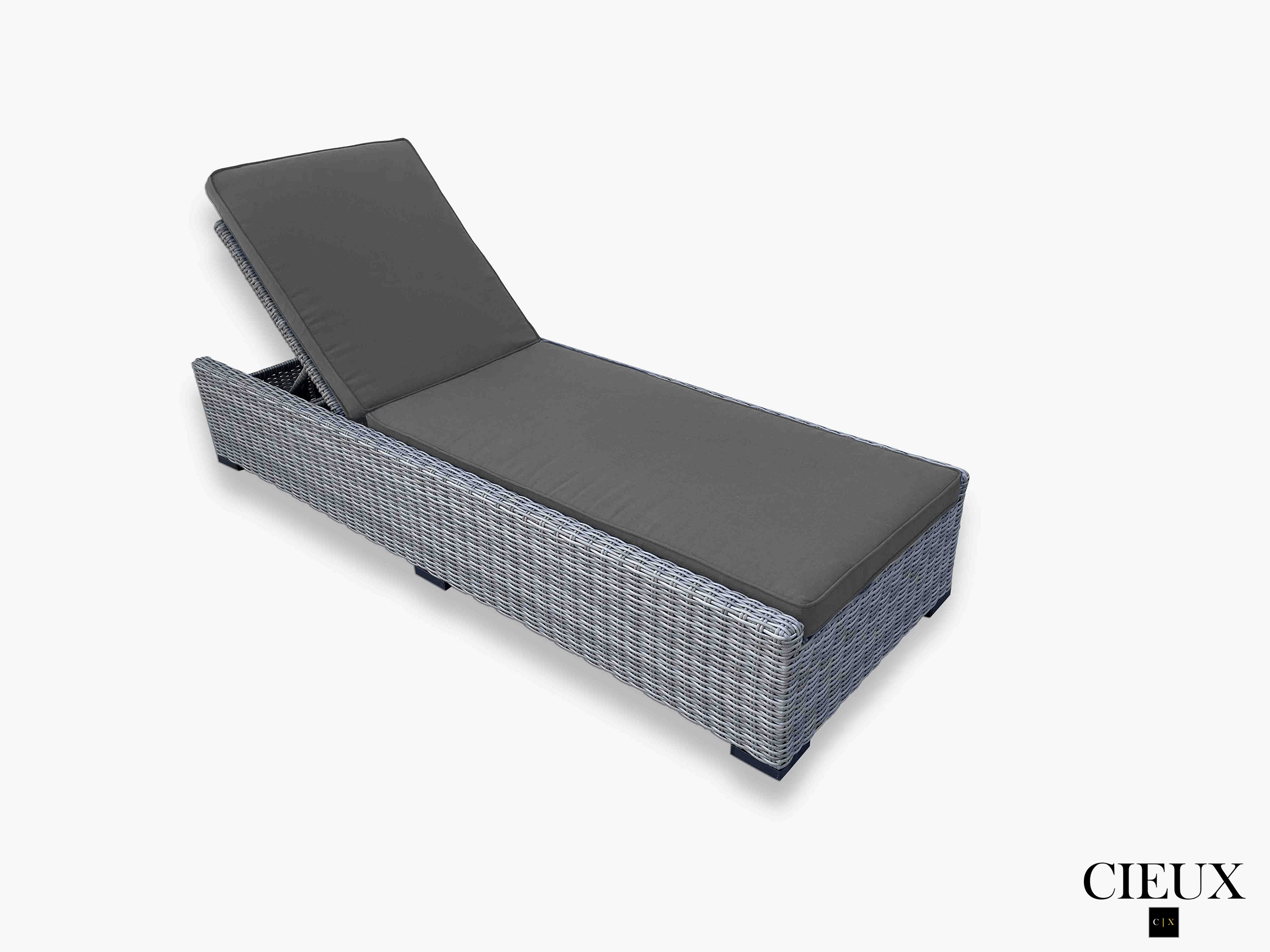 Cannes Outdoor Patio Sun Lounger with Sunbrella Cushions