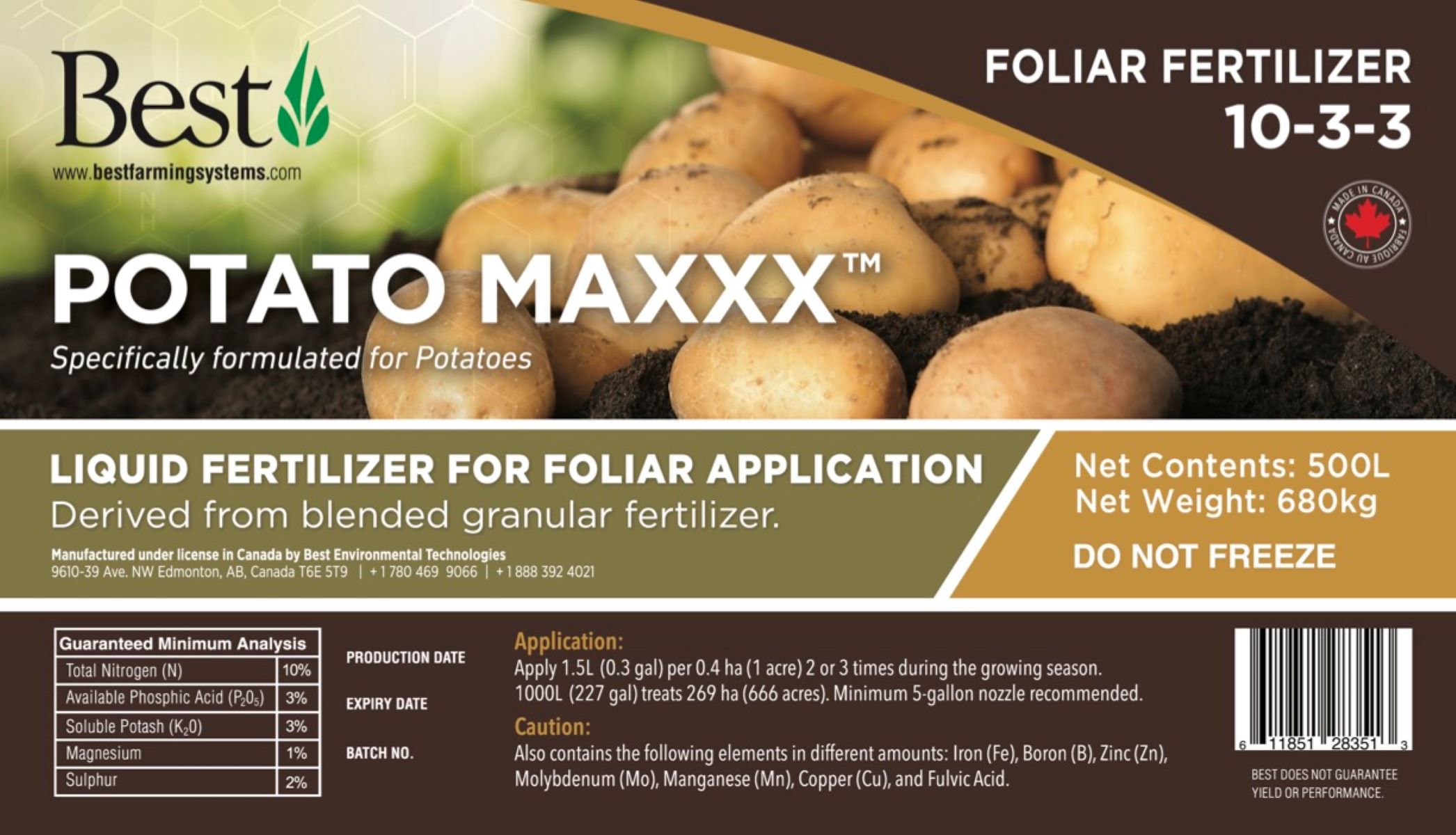 Custom Foliar Fetilizer for Potatoes