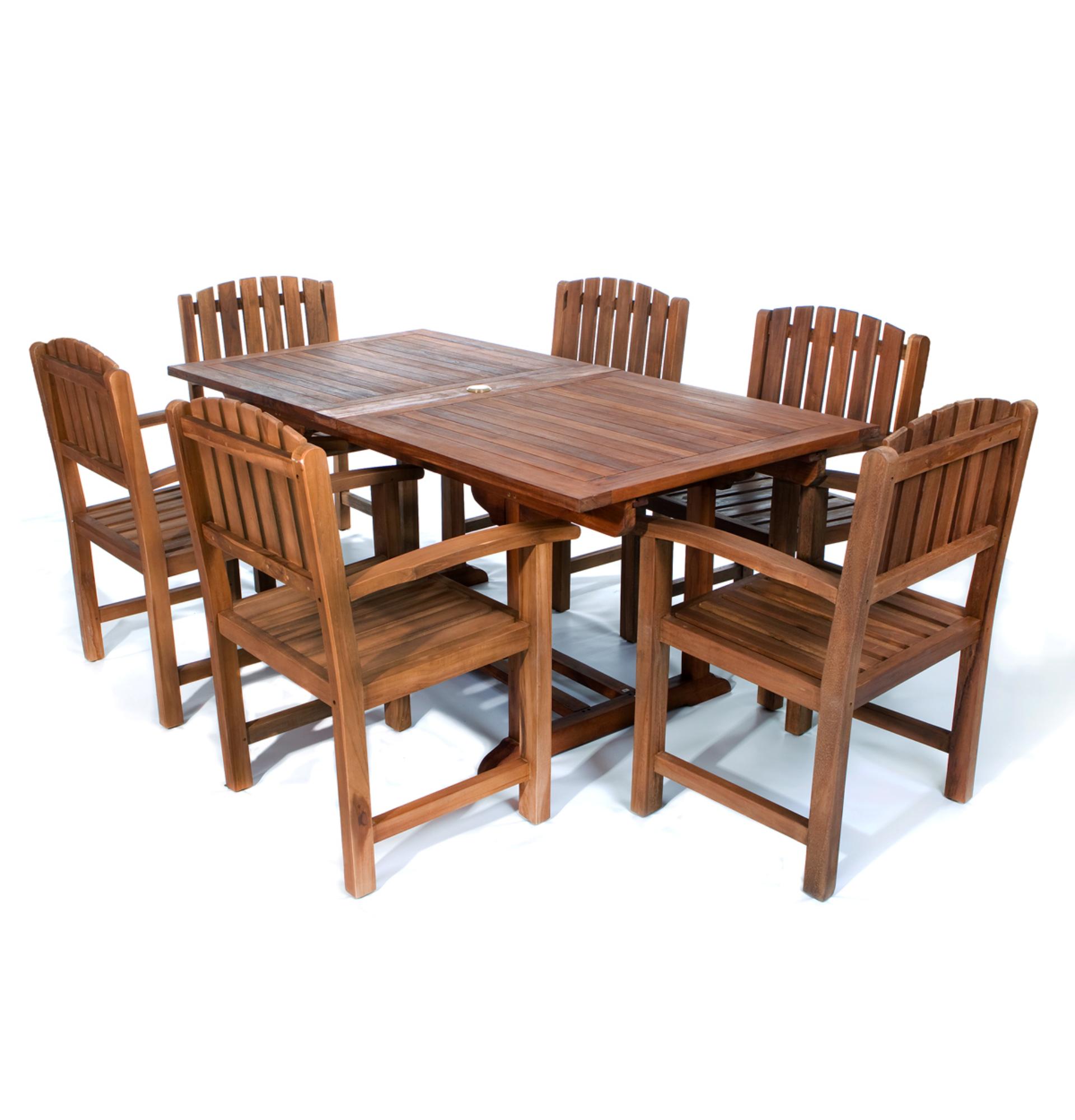 7 Pc Twin Butterfly Leaf Extension Table Dining Chair Set