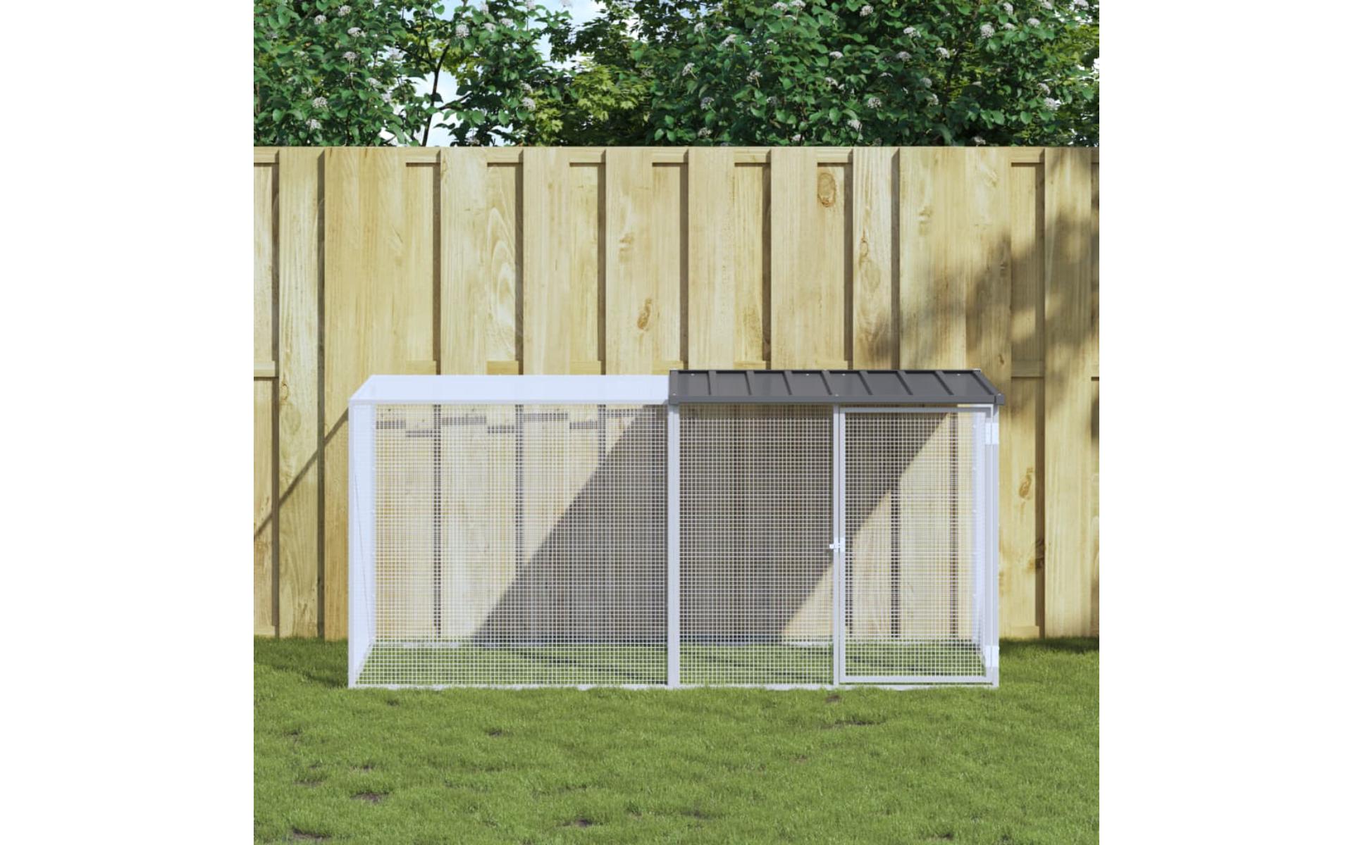 Chicken coop anthracite roof 203x98x90cm galvanized steel