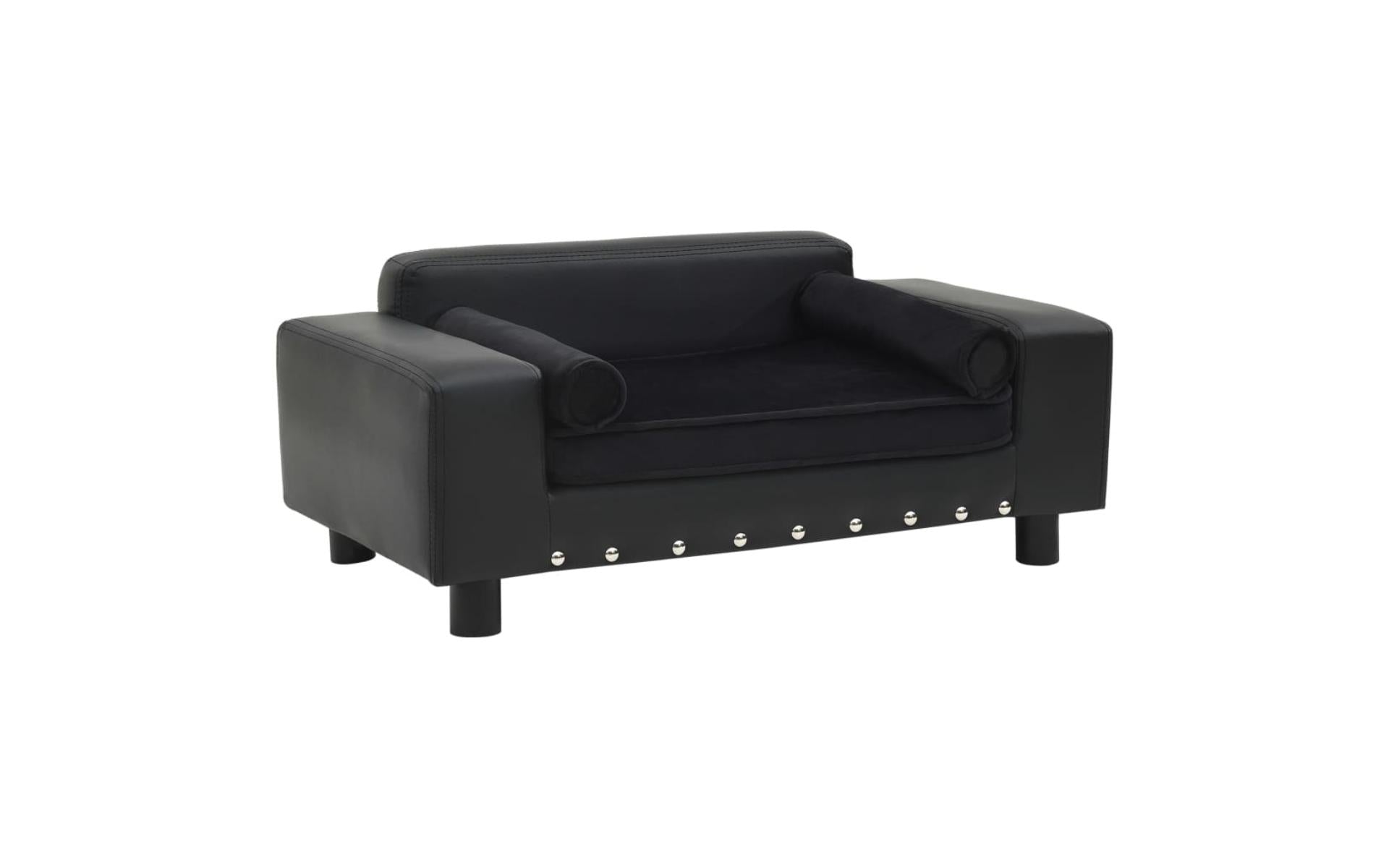 Dog sofa Black 81x43x31 cm Plush and imitation leather
