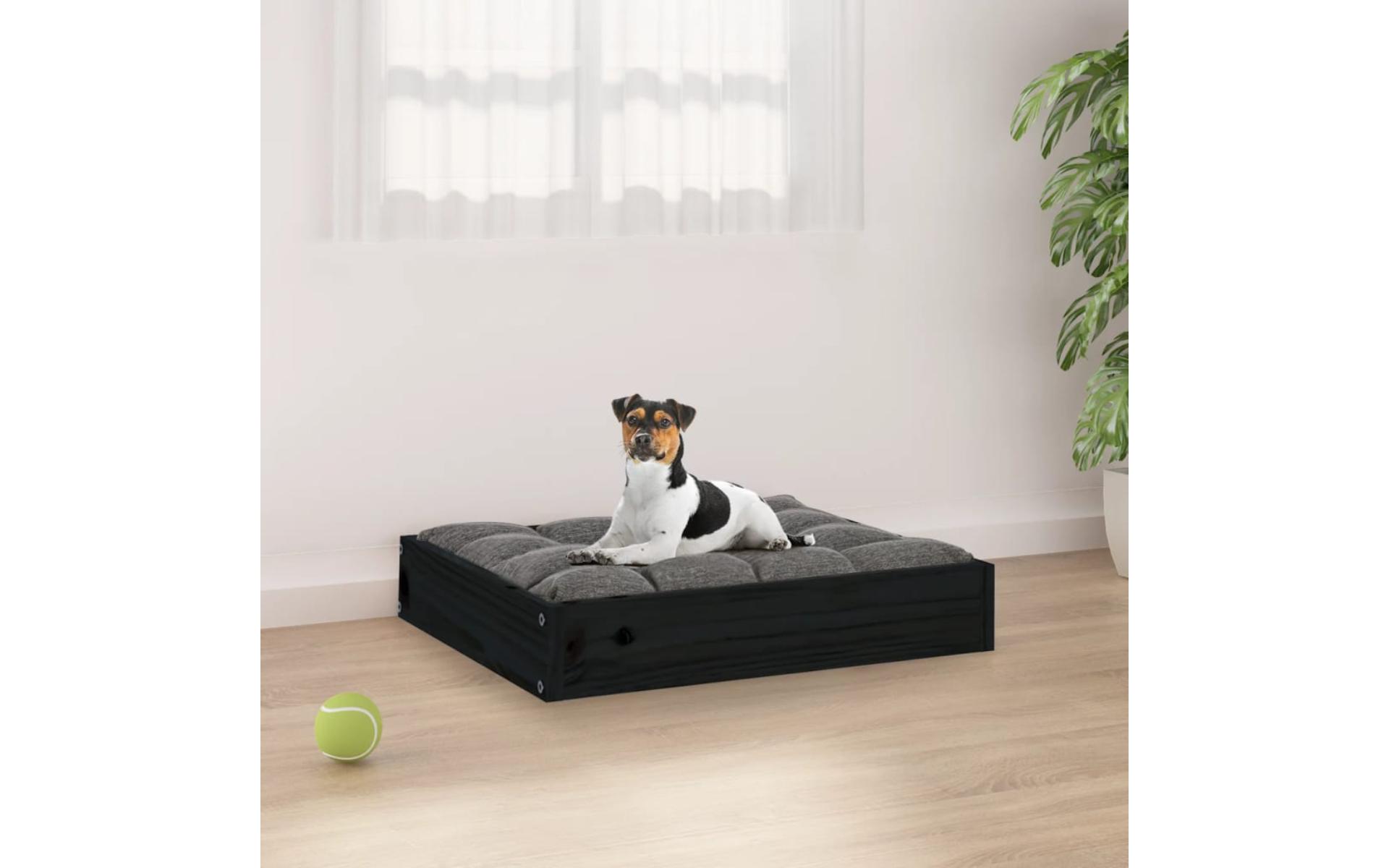 Dog bed Black 51.5x44x9 cm Solid pine wood