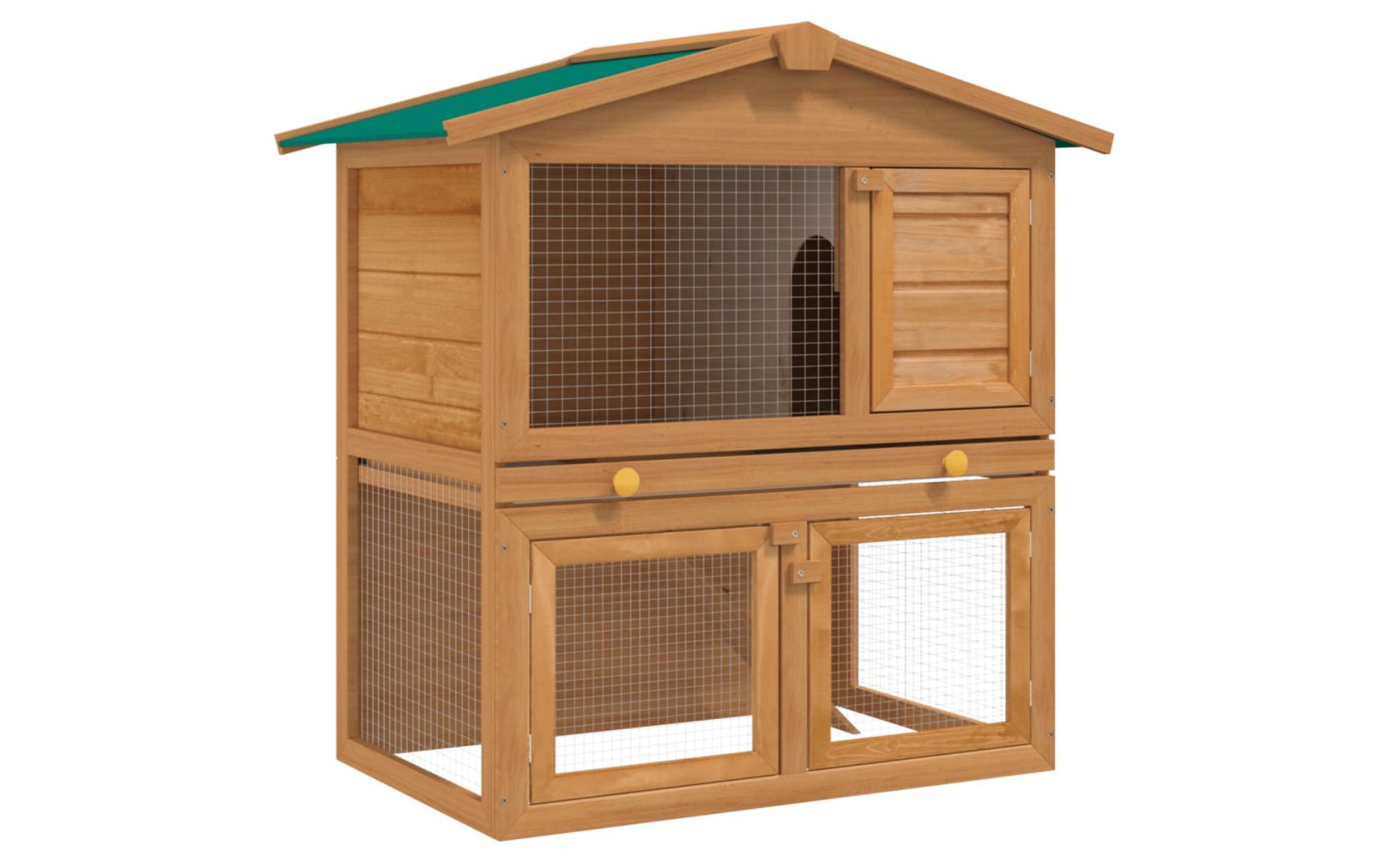 Outdoor hutch Enclosure for small animals 3 doors Wood