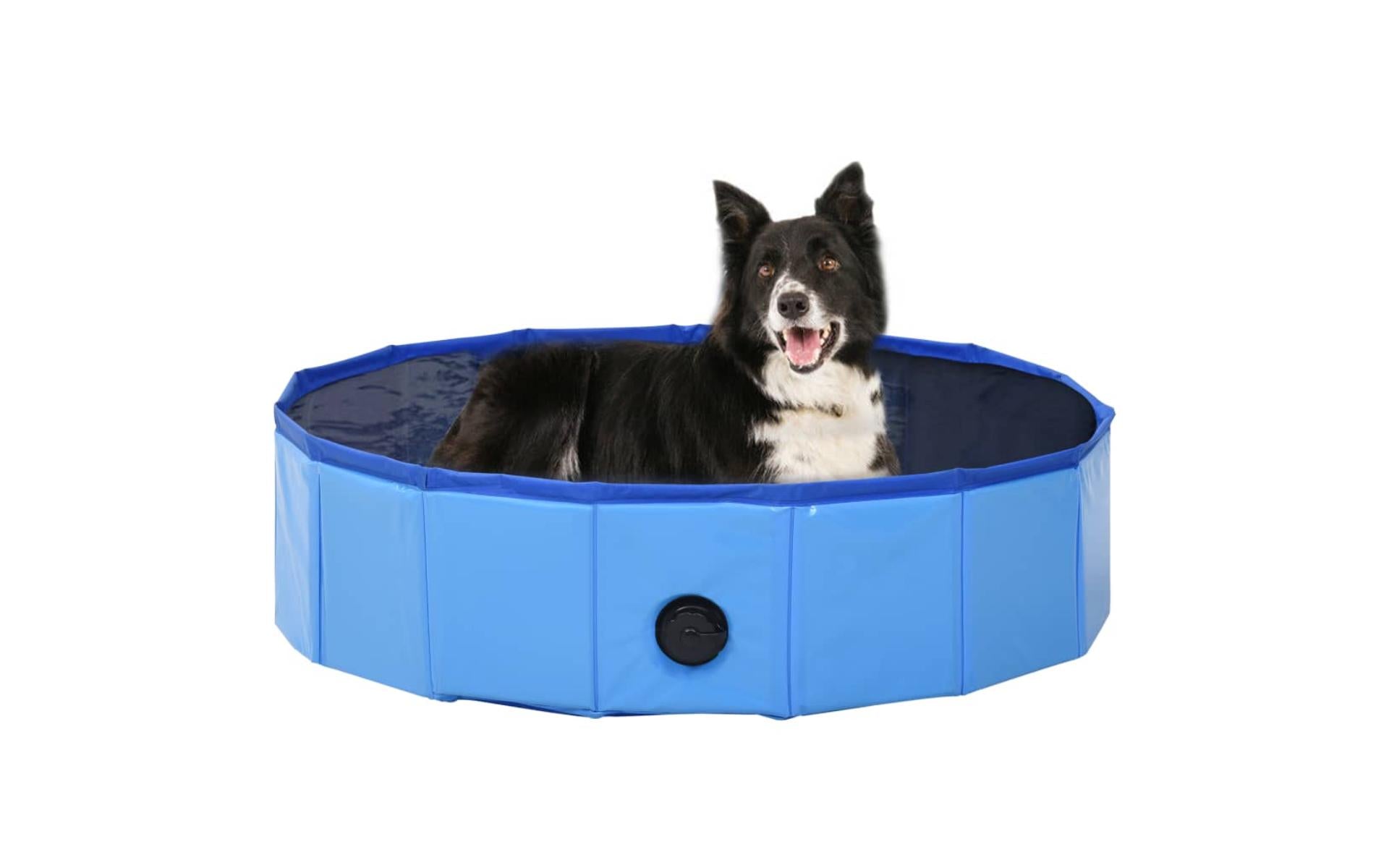 Foldable swimming pool for dogs Blue 80x20 cm PVC