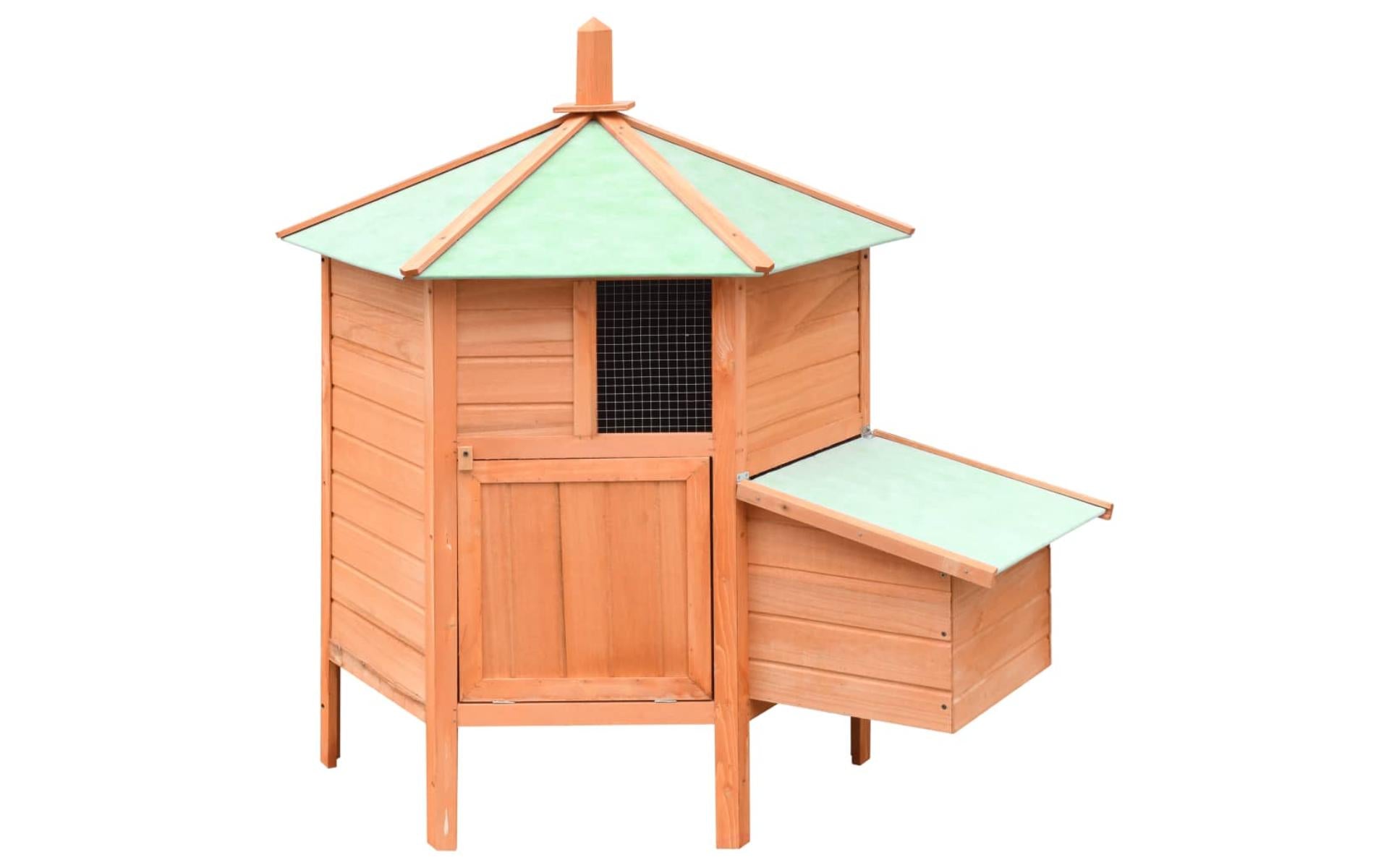 Chicken coop Solid pine and fir wood 126x117x125 cm