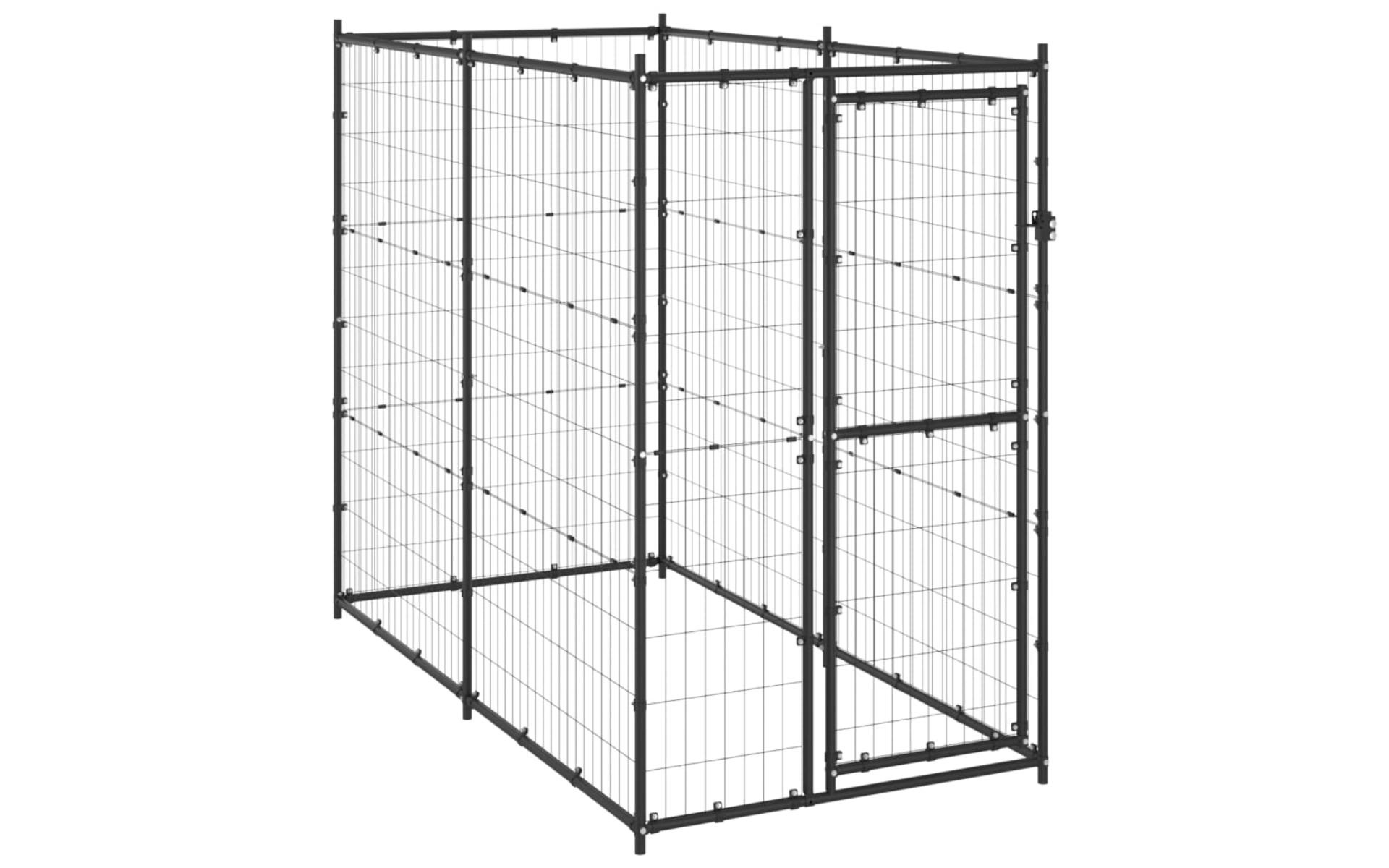 Outdoor dog kennel Steel 110x220x180 cm