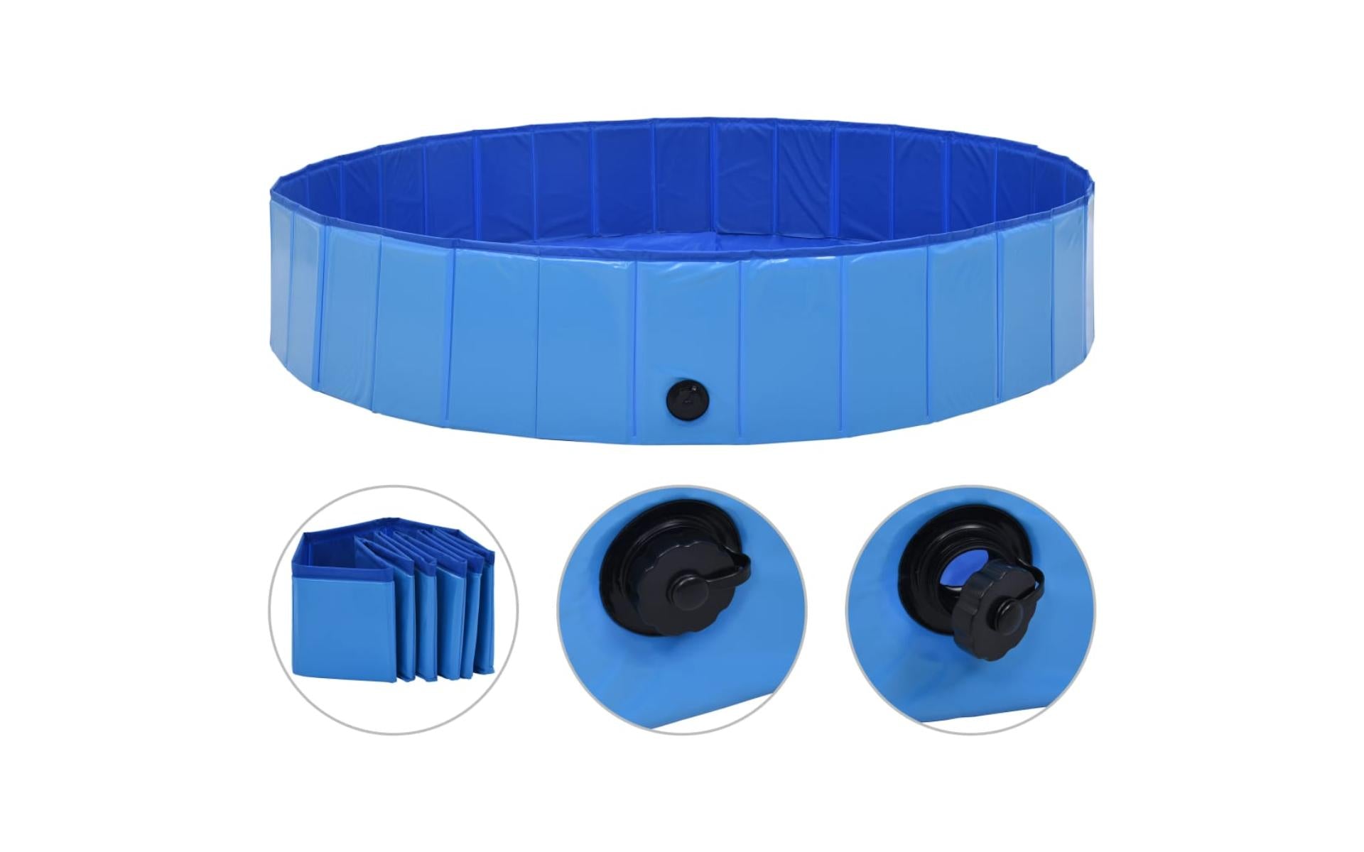 Foldable swimming pool for dogs Blue 160x30 cm PVC