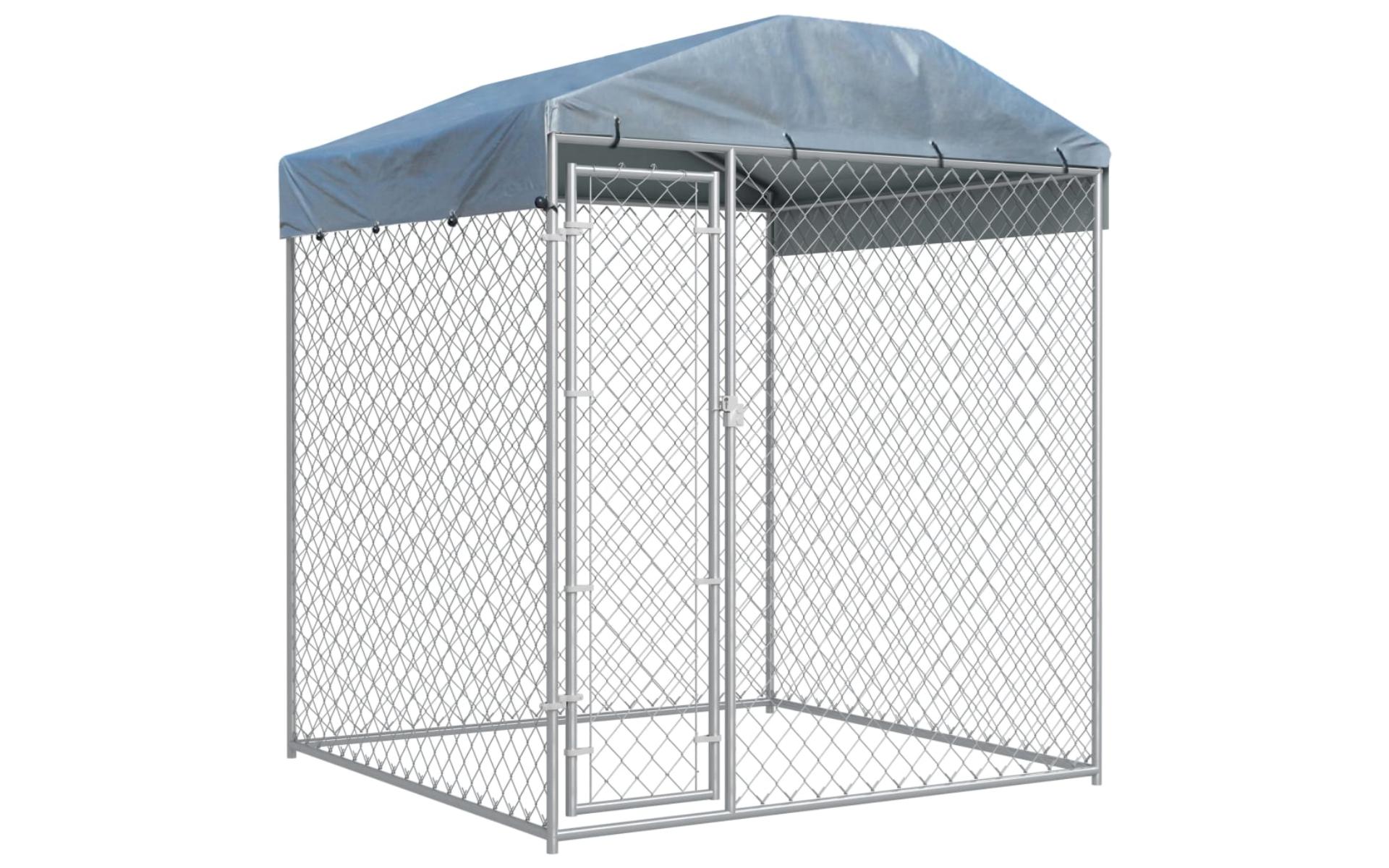 Outdoor kennel with roof for dogs 193x193x225 cm