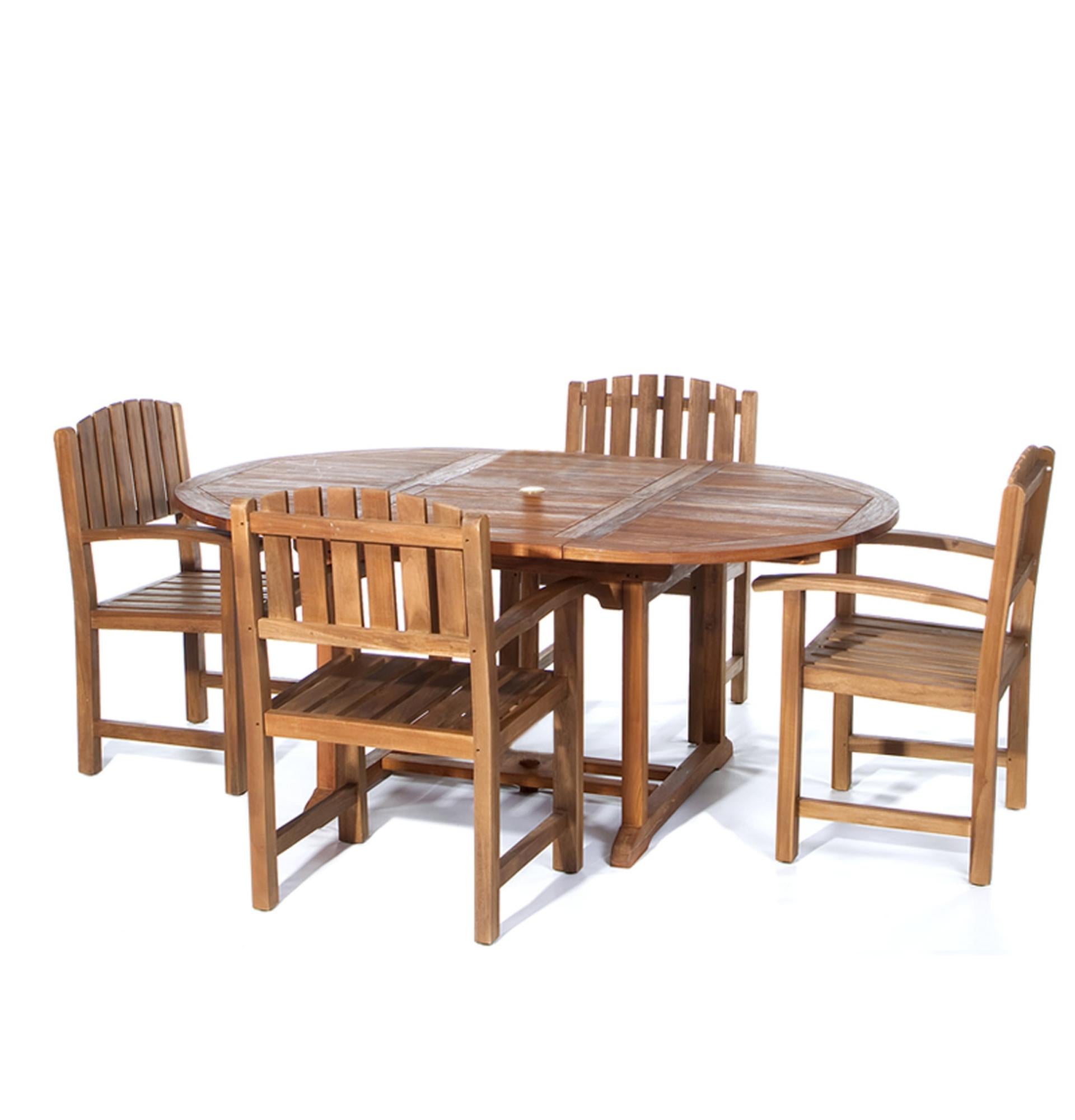 5-Piece Oval Extension Table Dining Chair Set