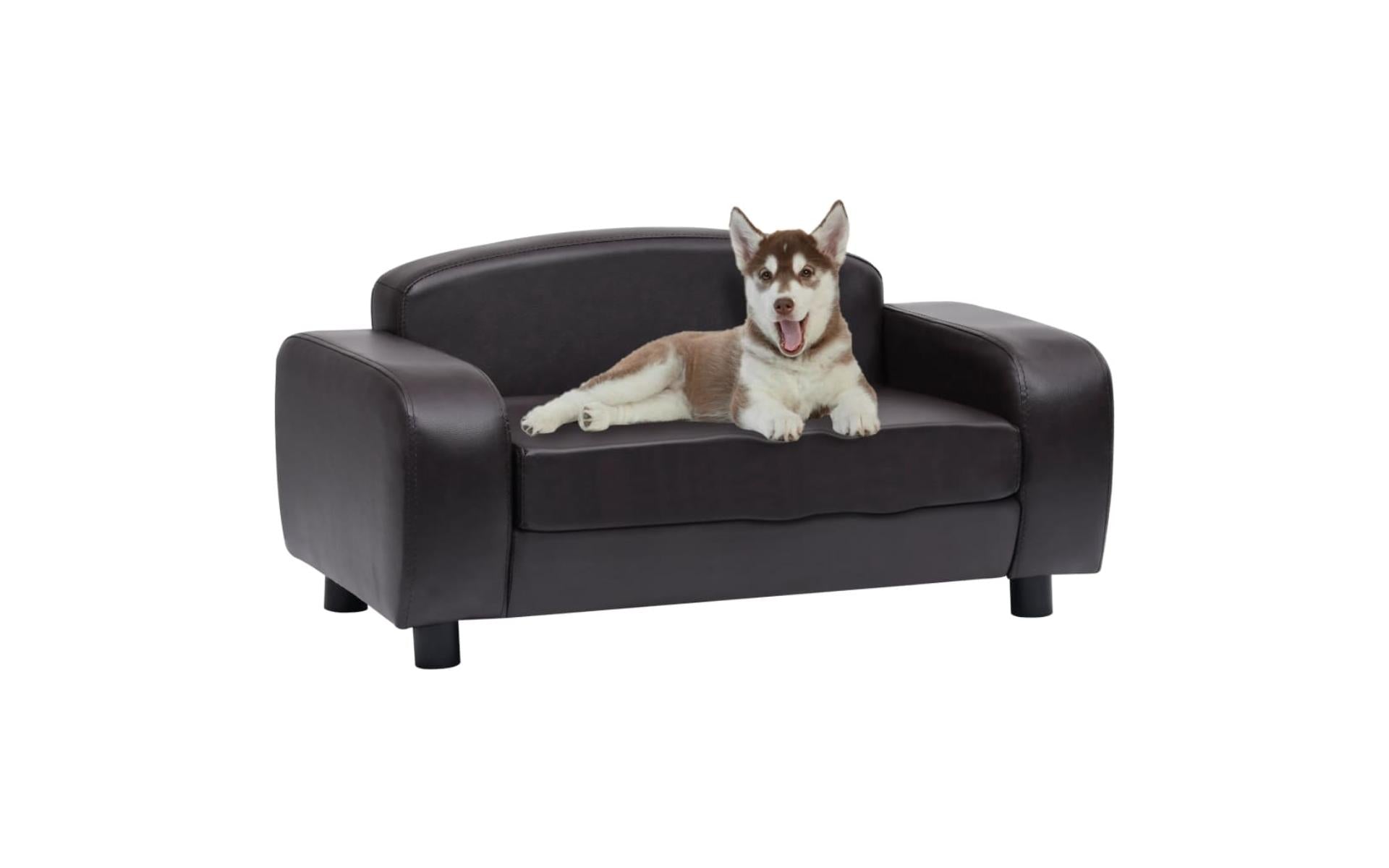 Dog sofa Brown 80x50x40 cm Faux leather