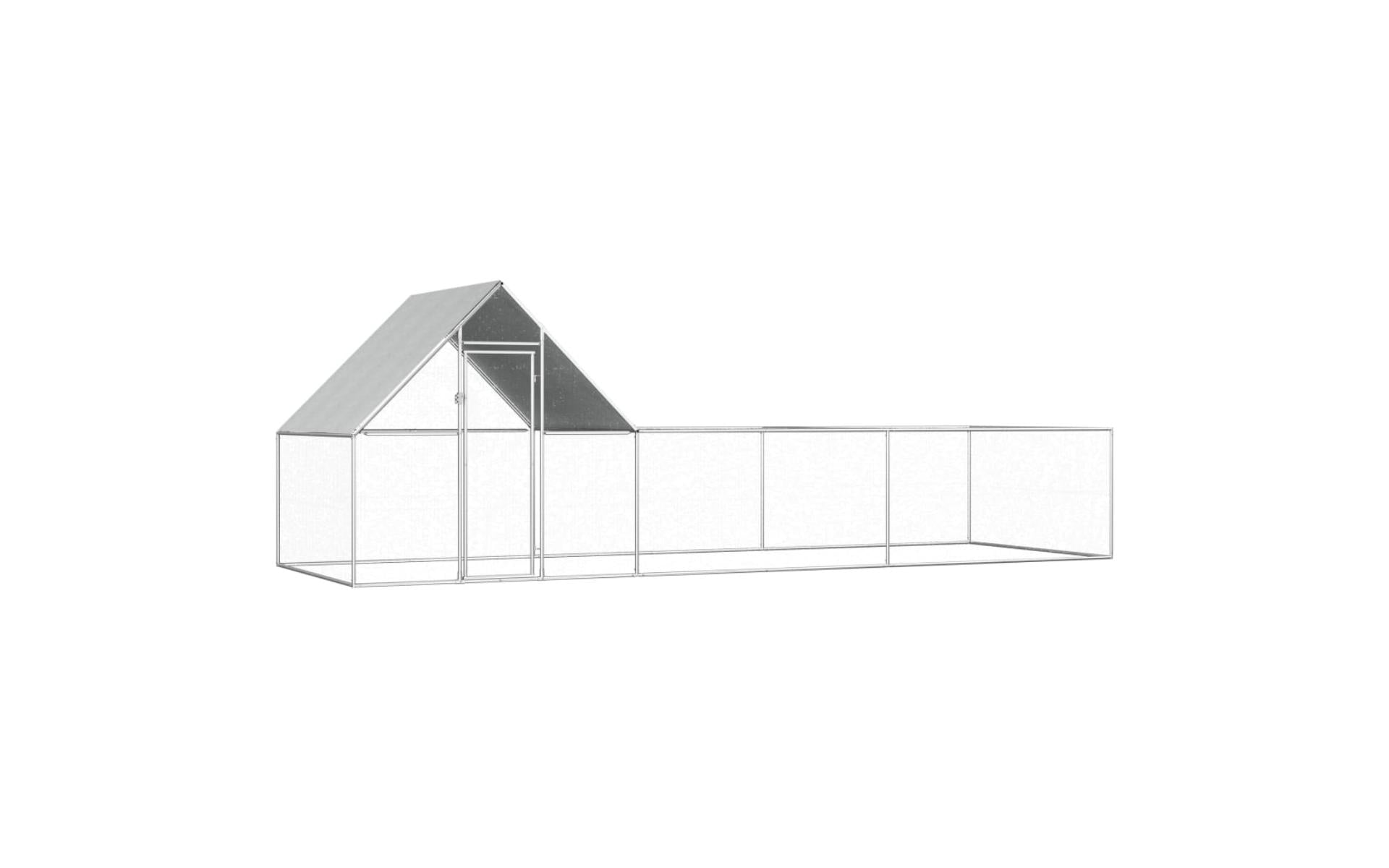 Chicken coop 6 x 2 x 2 m Galvanized steel