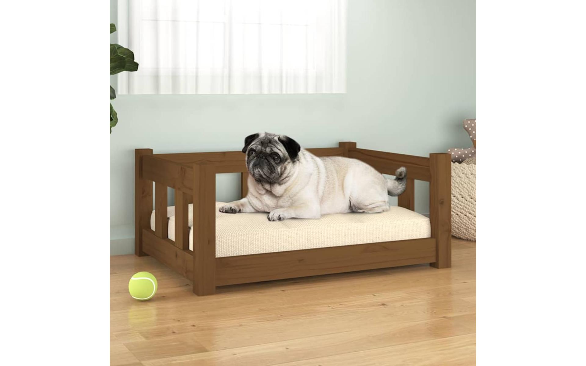 Dog bed Honey brown 65.5x50.5x28 cm Solid pine wood