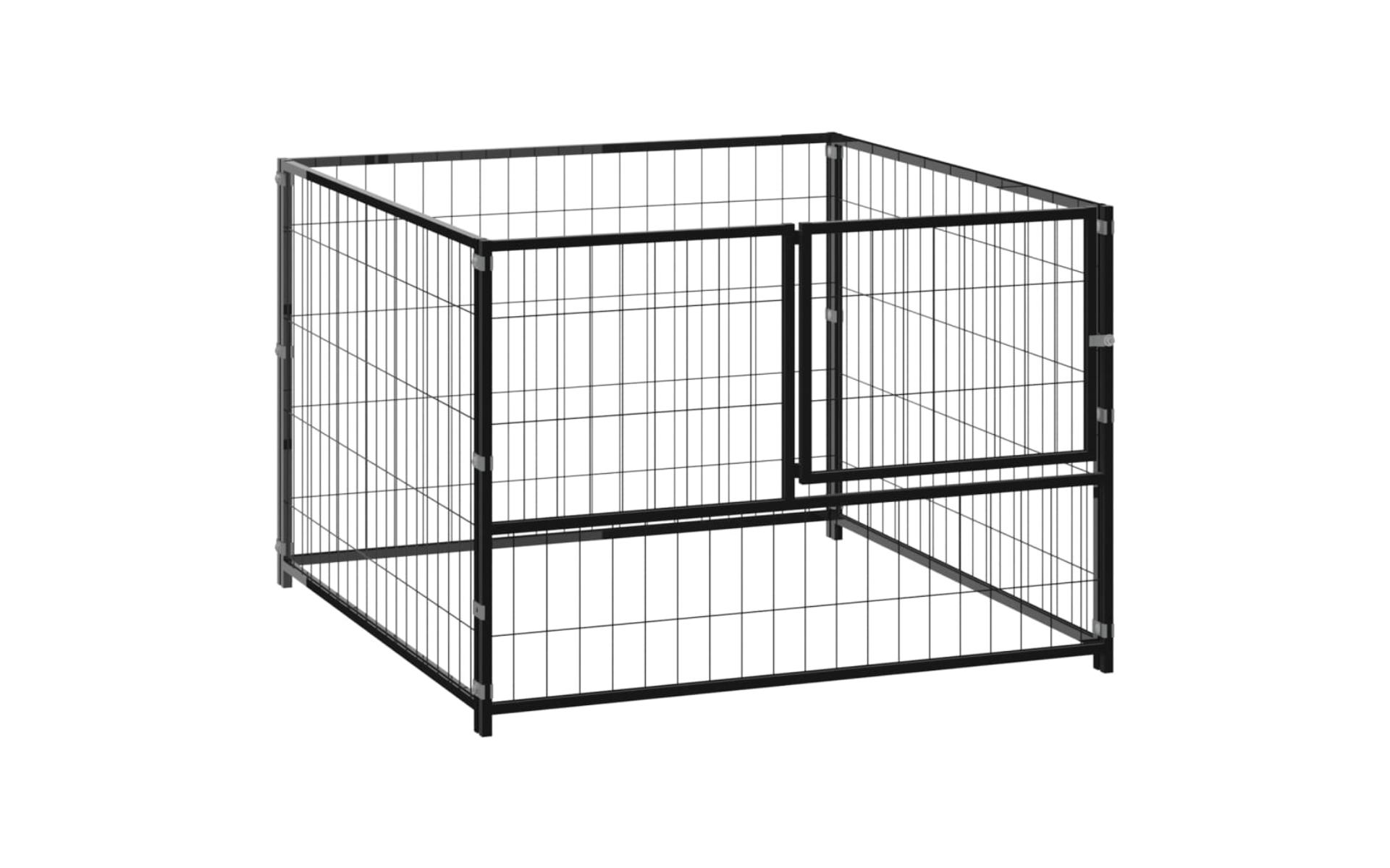 Black Kennel 100x100x70 cm Steel