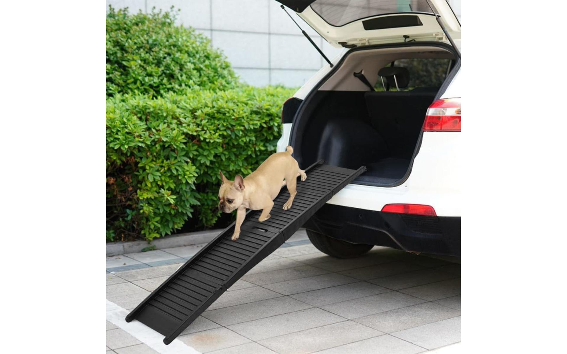 Foldable dog ramp Black 153x40x12.5 cm Plastic