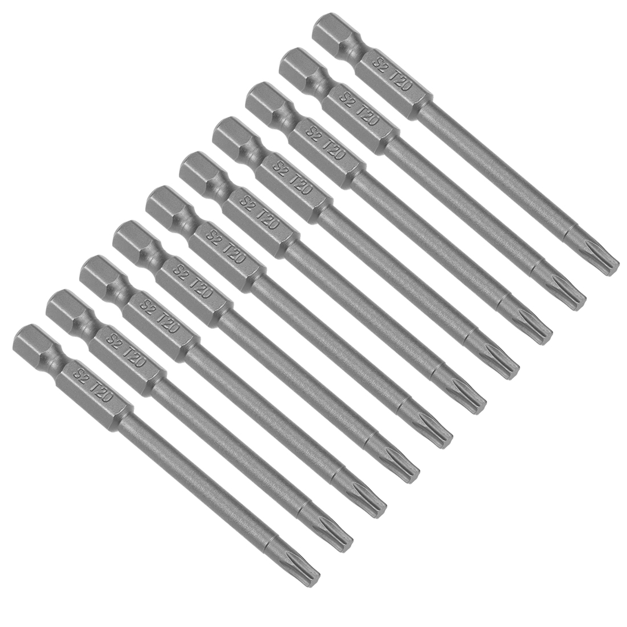 10pcs Magnetic Torx Screwdriver Bits, 1/4" Hex, 3" S2 Steel